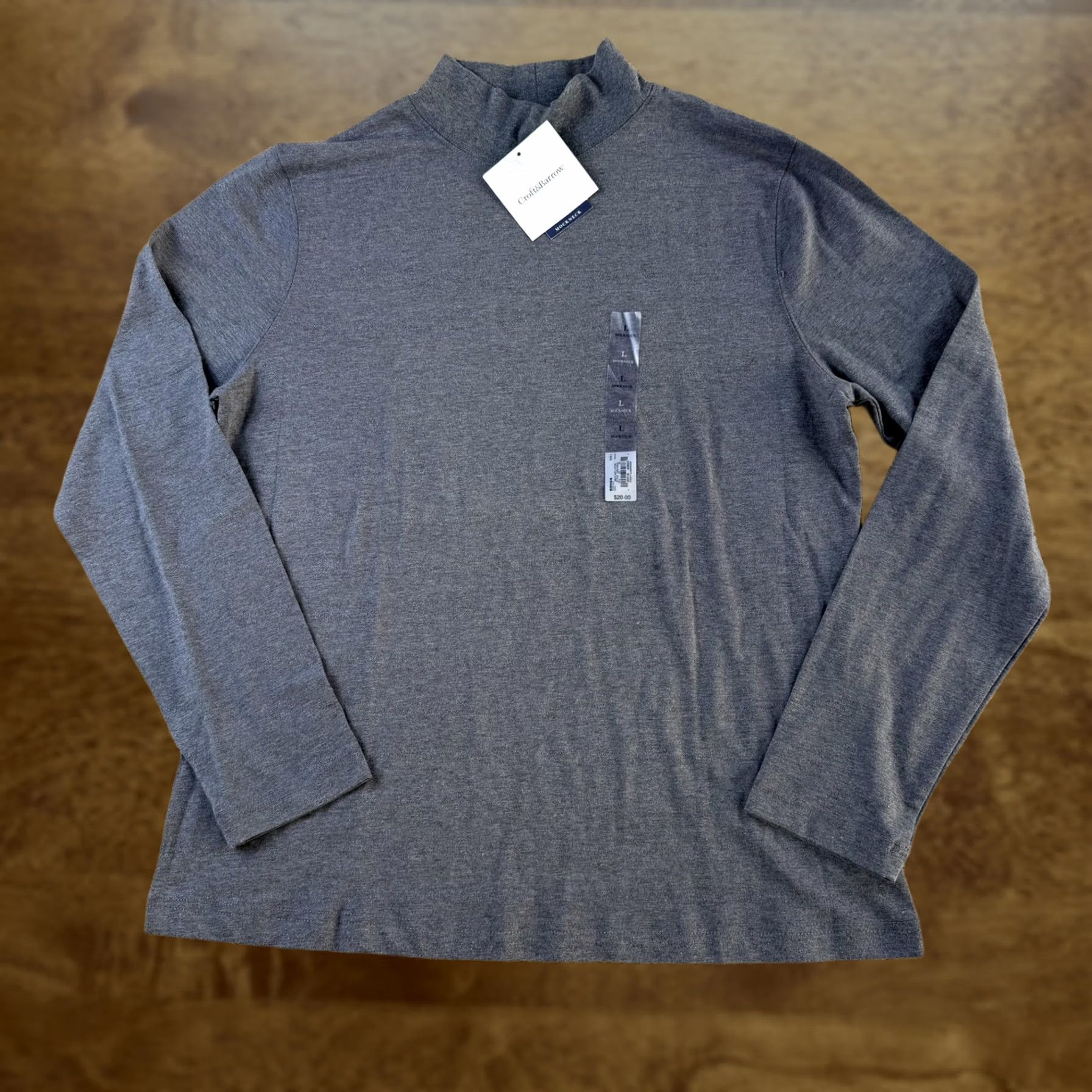 Croft & Barrow Croft & Barrow Shirt Mens Large Gray Stretch Mock Neck Long Sleeve Tee T-Shirt Size US L / EU 52-54 / 3 - 1 Thumbnail