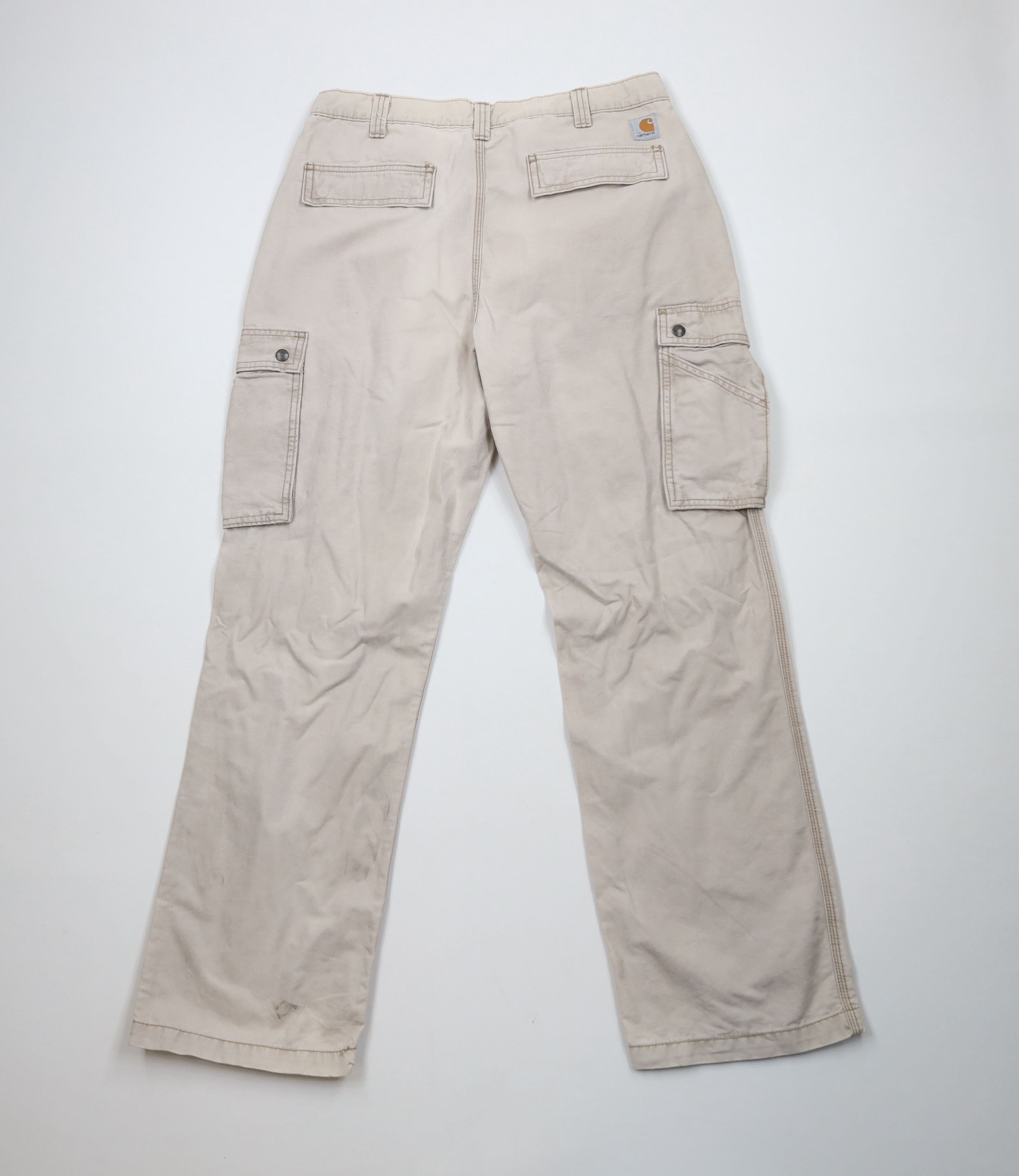Carhartt × Vintage Vintage Y2K Carhartt Relaxed Fit Wide Leg Cargo Pants Beige Size US 36 / EU 52 - 10 Thumbnail