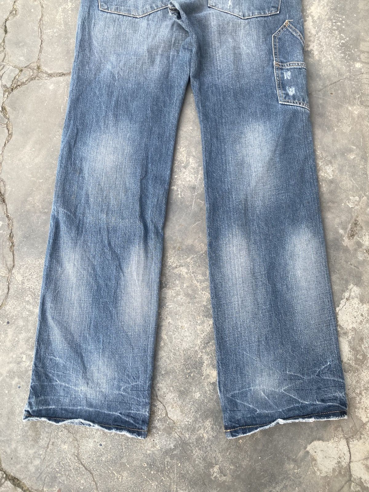 Japanese Brand FREE GATE Distressed Double Knee Jeans Size US 31 - 7 Thumbnail