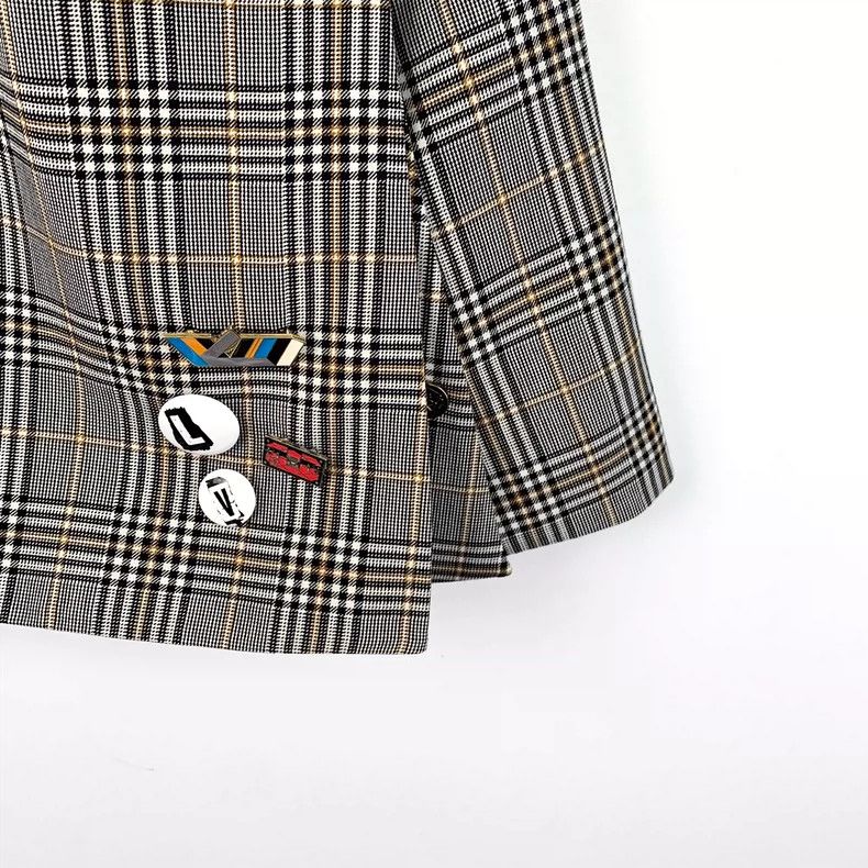 Louis Vuitton Louis Vuitton Color-block buttoned plaid wool casual skirt Size 35" - 4 Thumbnail