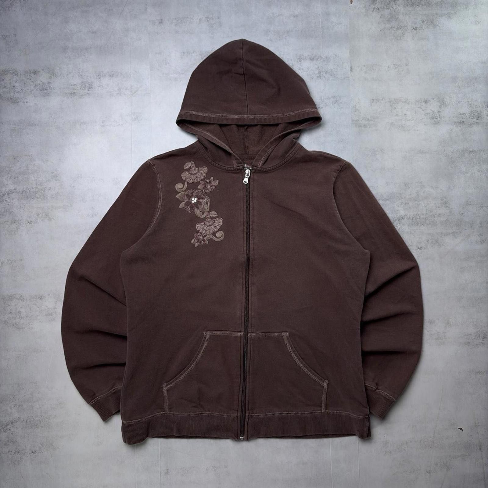 Other Y2K Brown SB Active Grunge Floral Zip Up Hoodie Size L / US 10 / IT 46 - 1 Thumbnail