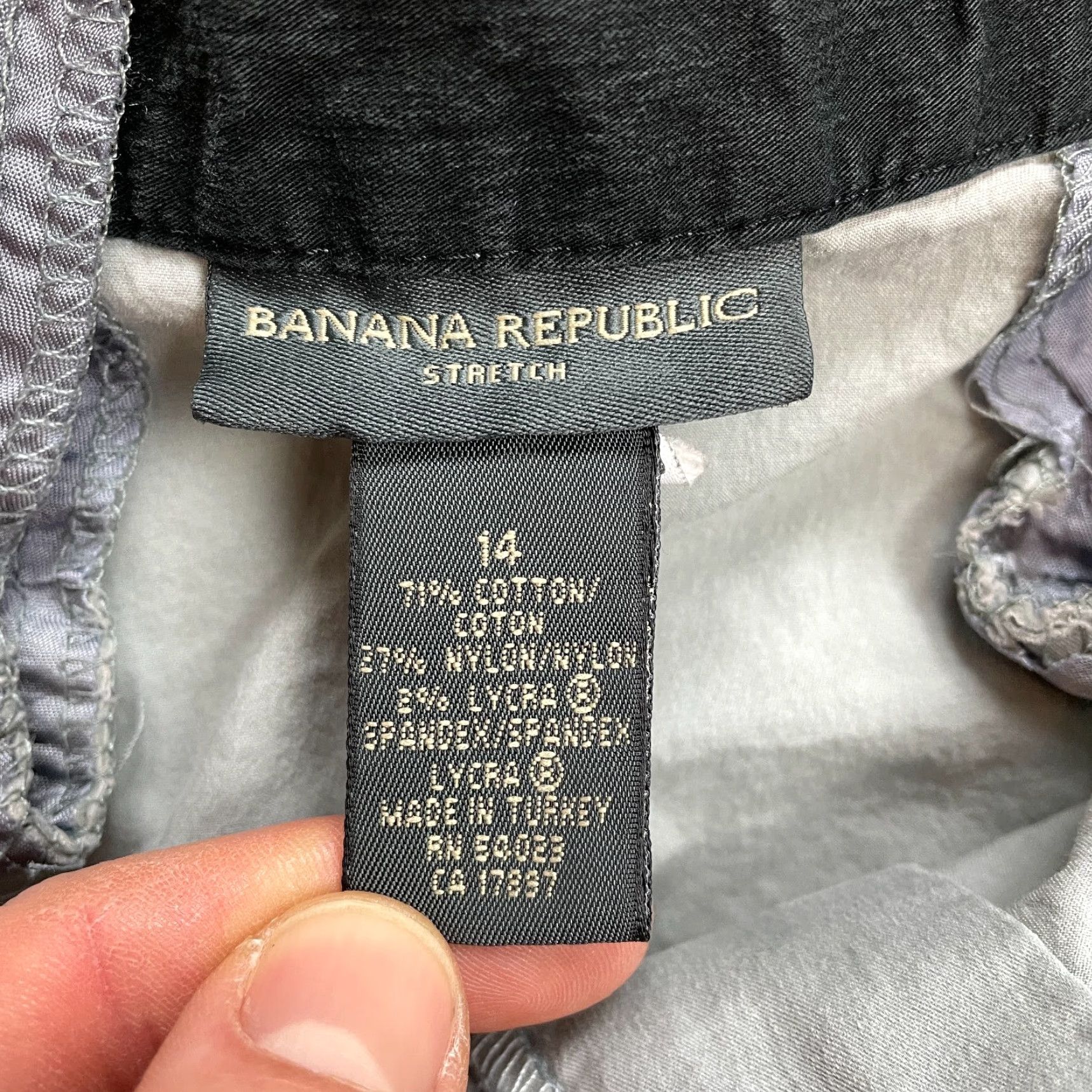 Banana Republic Banana Republic Skirt Womens 14 Gray Cotton Nylon Stretch Short Casual Solid Size 36" / US 14 / IT 50 - 5 Thumbnail