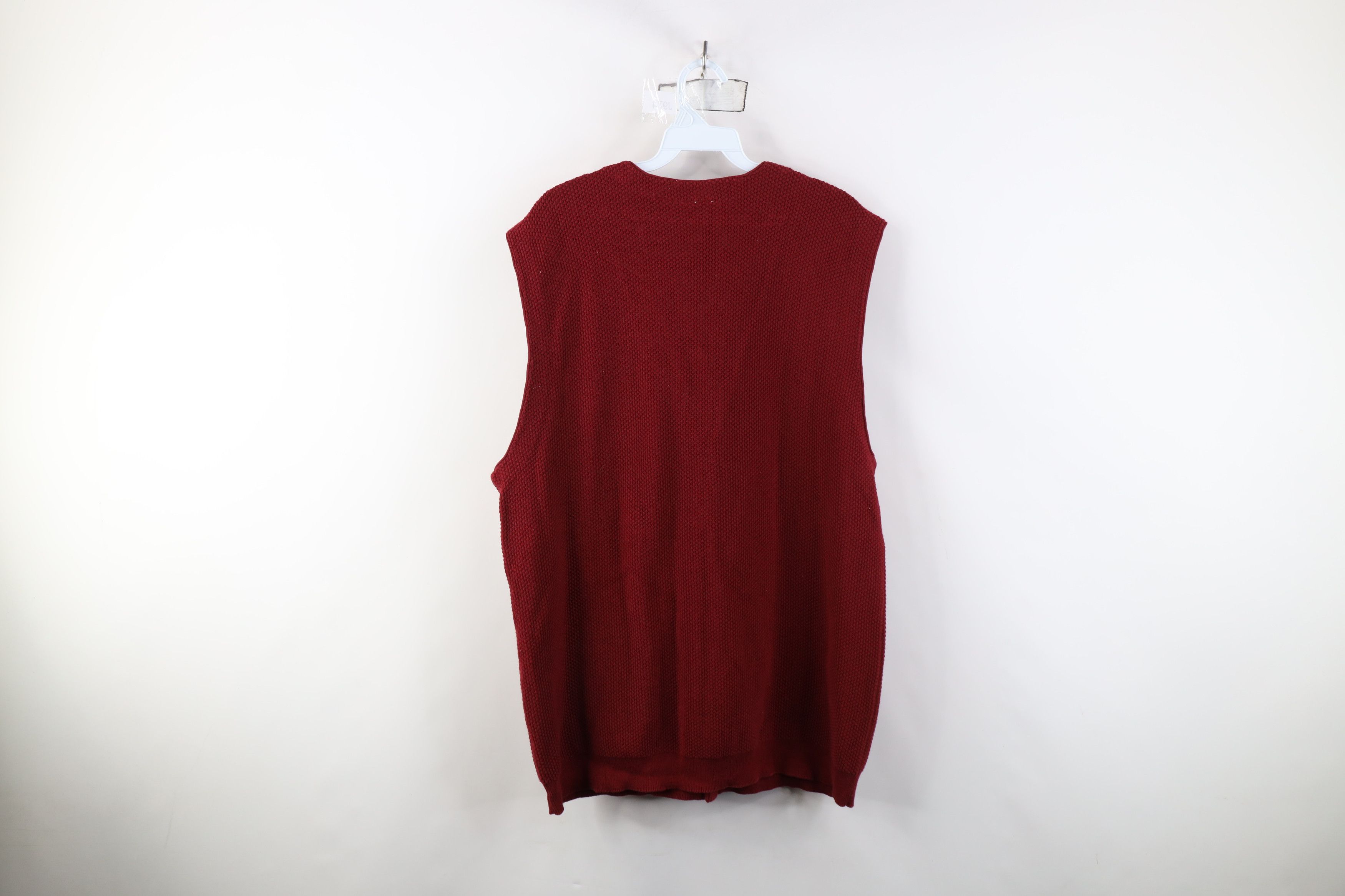 Vintage Vintage 90s Y2K Streetwear Knit Cardigan Sweater Vest Red Size US XXL / EU 58 / 5 - 9 Thumbnail