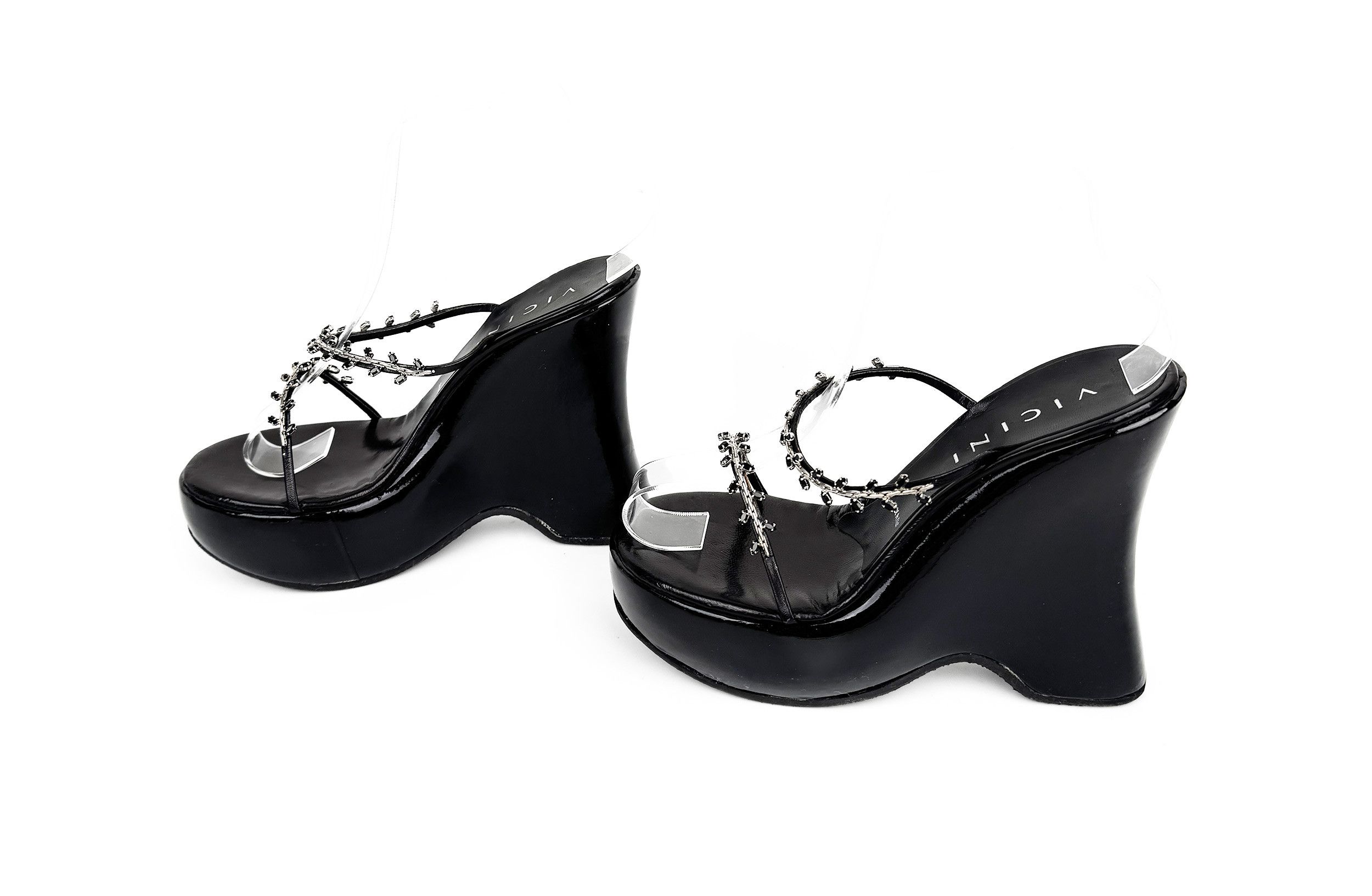 Giuseppe Zanotti Vicini by Zanotti Platform Wedge Mules Crystal Size 36 Size US 6 / IT 36 - 9 Thumbnail