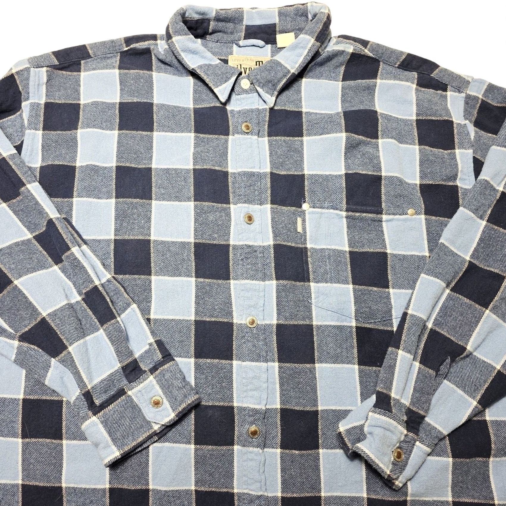 Levi's Levi’s Silvertab Blue Flannel Plaid Button Up Shirt Oversized 2XL Men’s Big & Tall Cotton Long Sleeve Size US XXL / EU 58 / 5 - 3 Thumbnail