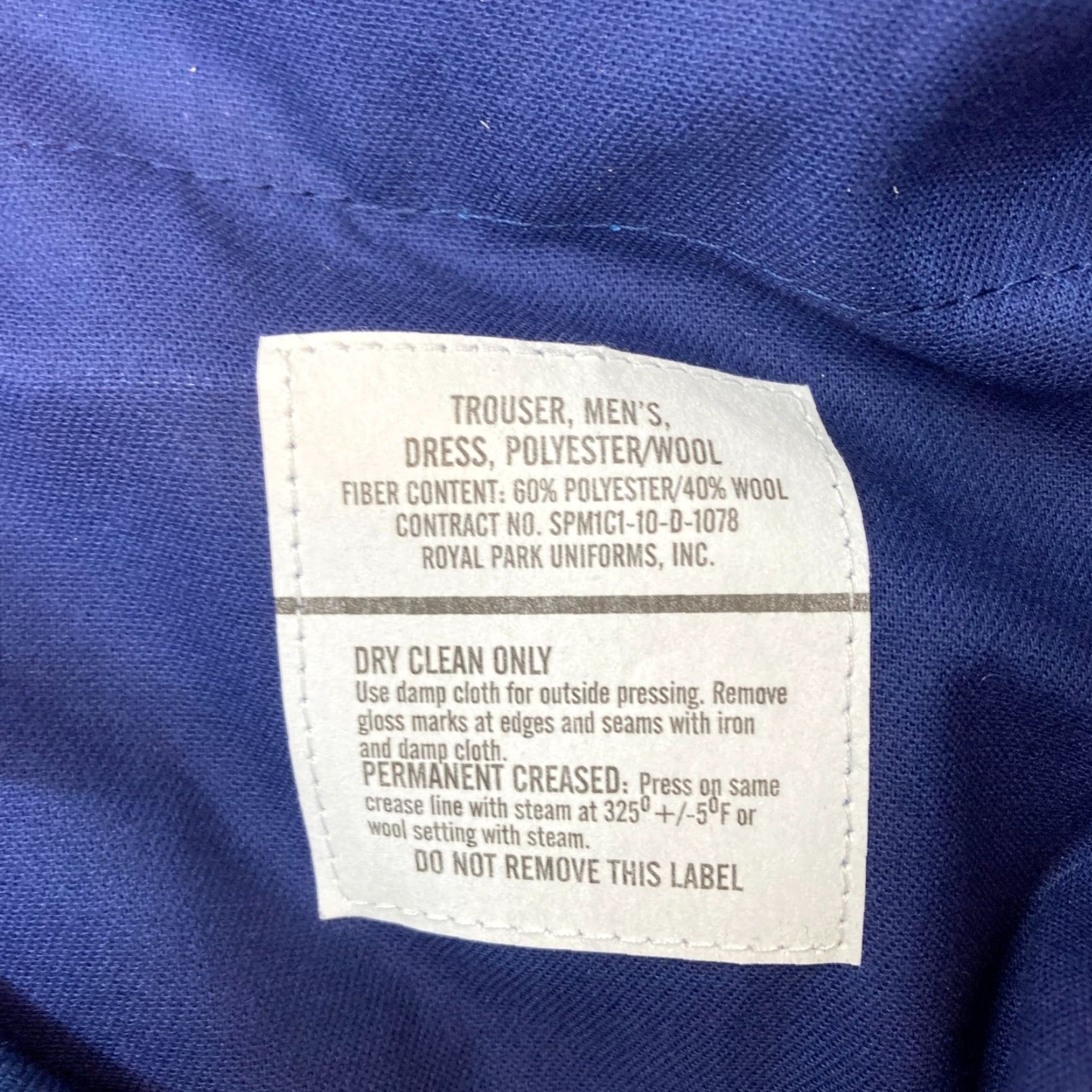 Vintage DSCP US Navy Dress Pants Mens 31 Blue Wool Blend Straight Leg Military Army NWT Size US 31 - 6 Thumbnail