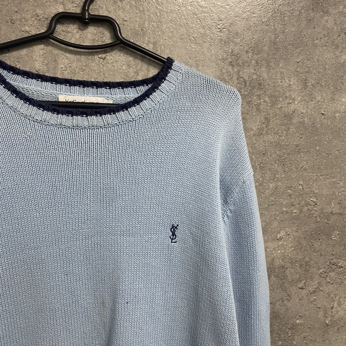 Yves Saint Laurent Blue YSL Sweater Knit Yves Saint Laurent Sweater Old Money Size US L / EU 52-54 / 3 - 3 Thumbnail