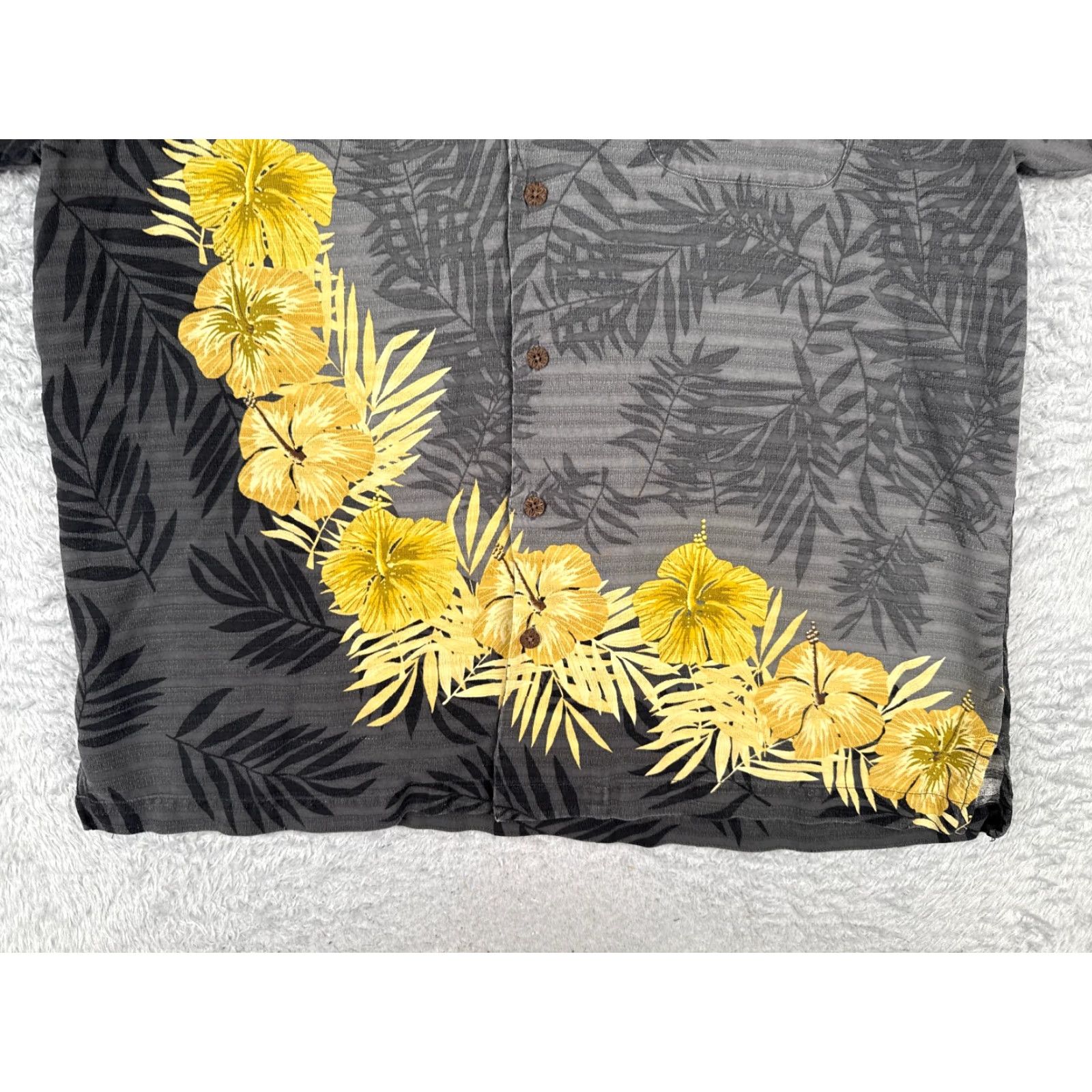 Tommy Bahama Tommy Bahama Shirt Men Extra Large Gray Yellow Floral Silk Hawaiian Button Beach Size US XL / EU 56 / 4 - 5 Thumbnail
