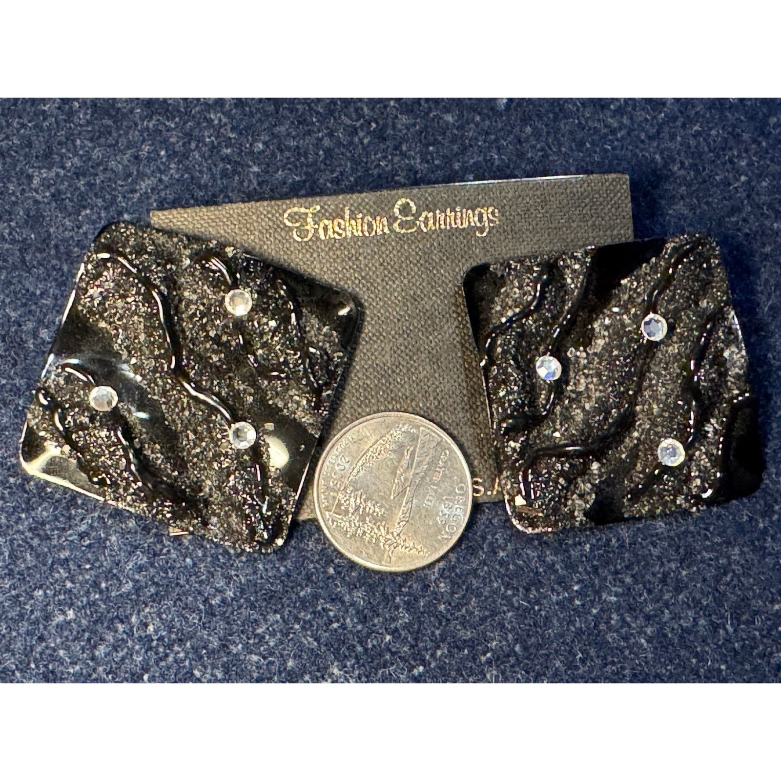 Other 90's Metal Rhinestone Statement Post Earrings Size ONE SIZE - 6 Thumbnail