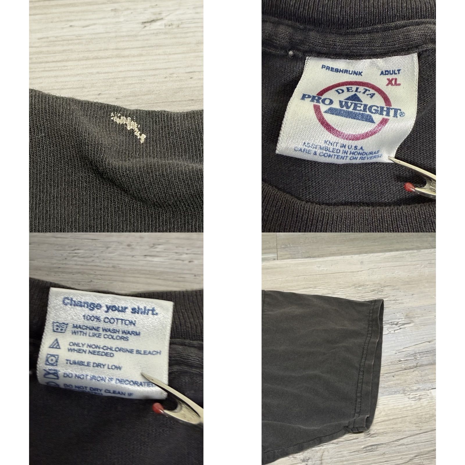 Delta VINTAGE Delta T-Shirt XL Black Slogan Quotes 90s Logo Letters Numbers Words Mens Clothing Shirt Size US XL / EU 56 / 4 - 8 Thumbnail
