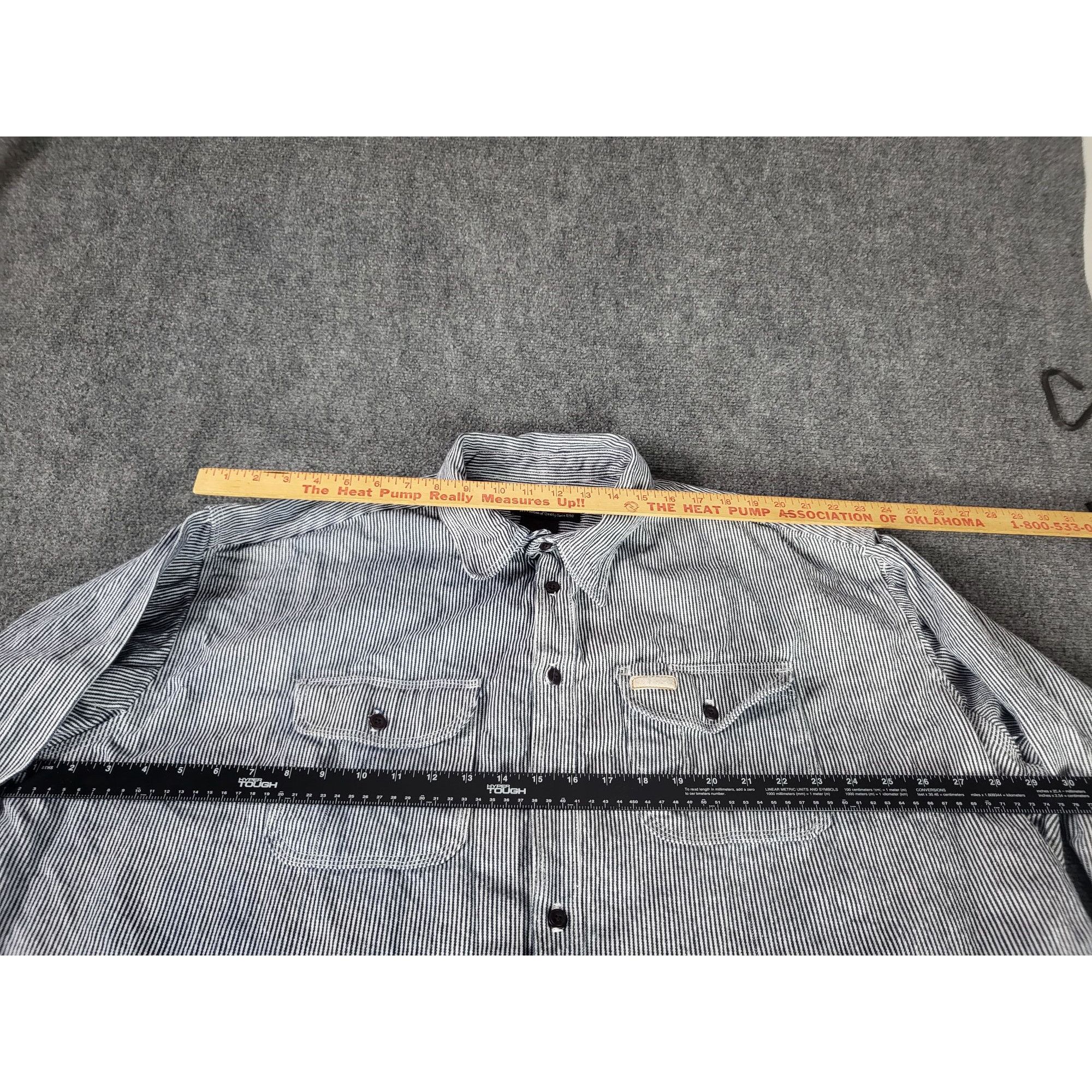 FiveBrother Five Brother Railroad Striped Button Up Shirt Men Sz 3XT Blu Size US XXL / EU 58 / 5 - 5 Thumbnail