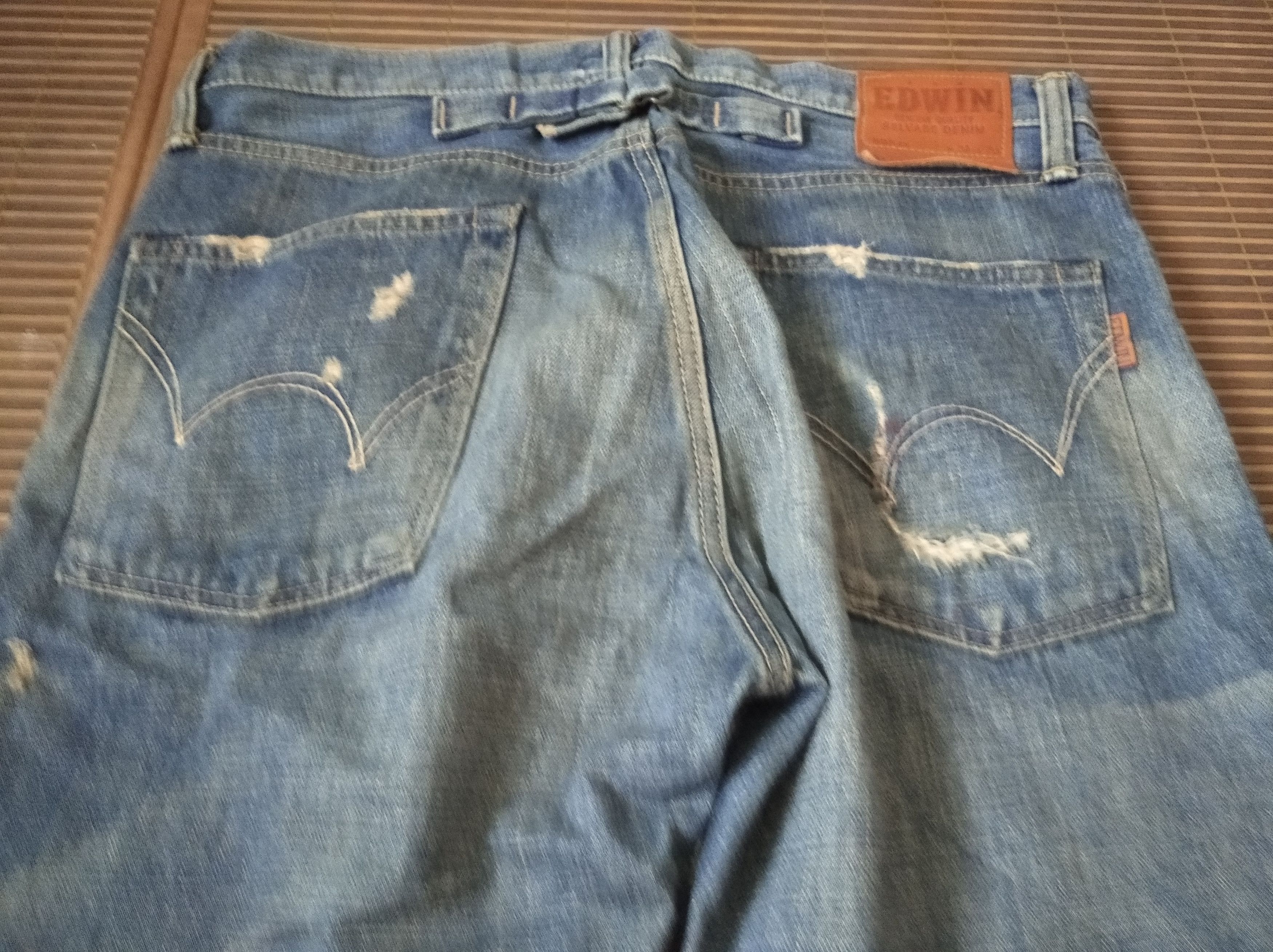 Edwin × Japanese Brand Vintage 90s Edwin 505zx Selvedge Distressed Denim Jeans Size US 34 / EU 50 - 9 Thumbnail