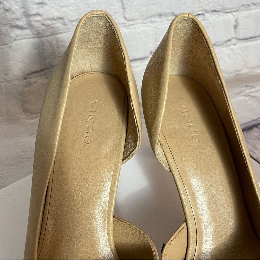Vince New Vince Tiana Square Toe Beige Leather Pump Size 7.5 Size US 7.5 / IT 37.5 - 9 Thumbnail
