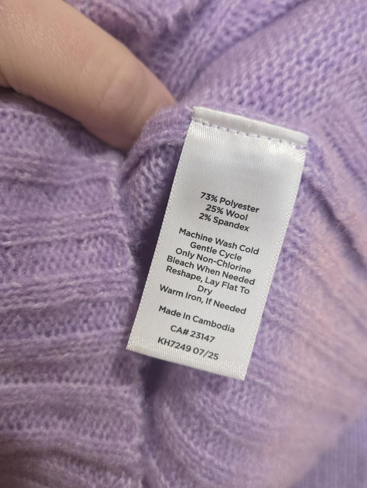 Other Talbots Lavender Wool Blend Sweater Size XS / US 0-2 / IT 36-38 - 2 Thumbnail