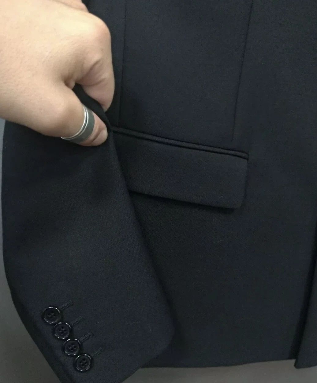 Saint Laurent Paris Saint Laurent Paris 571962-Y029V Black Wool Blazer mohair Size 50R - 4 Thumbnail