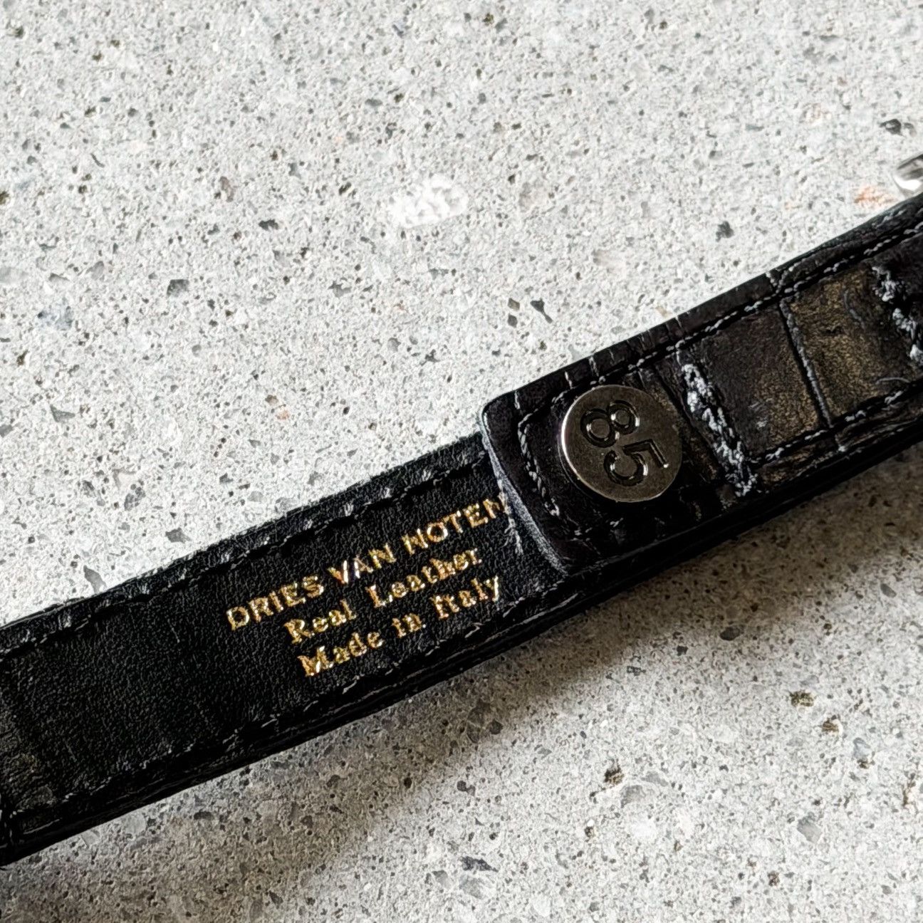 Dries Van Noten Dries Van Noten Croc Embossed Leather Metal Chain Link Belt Size 32 - 6 Thumbnail