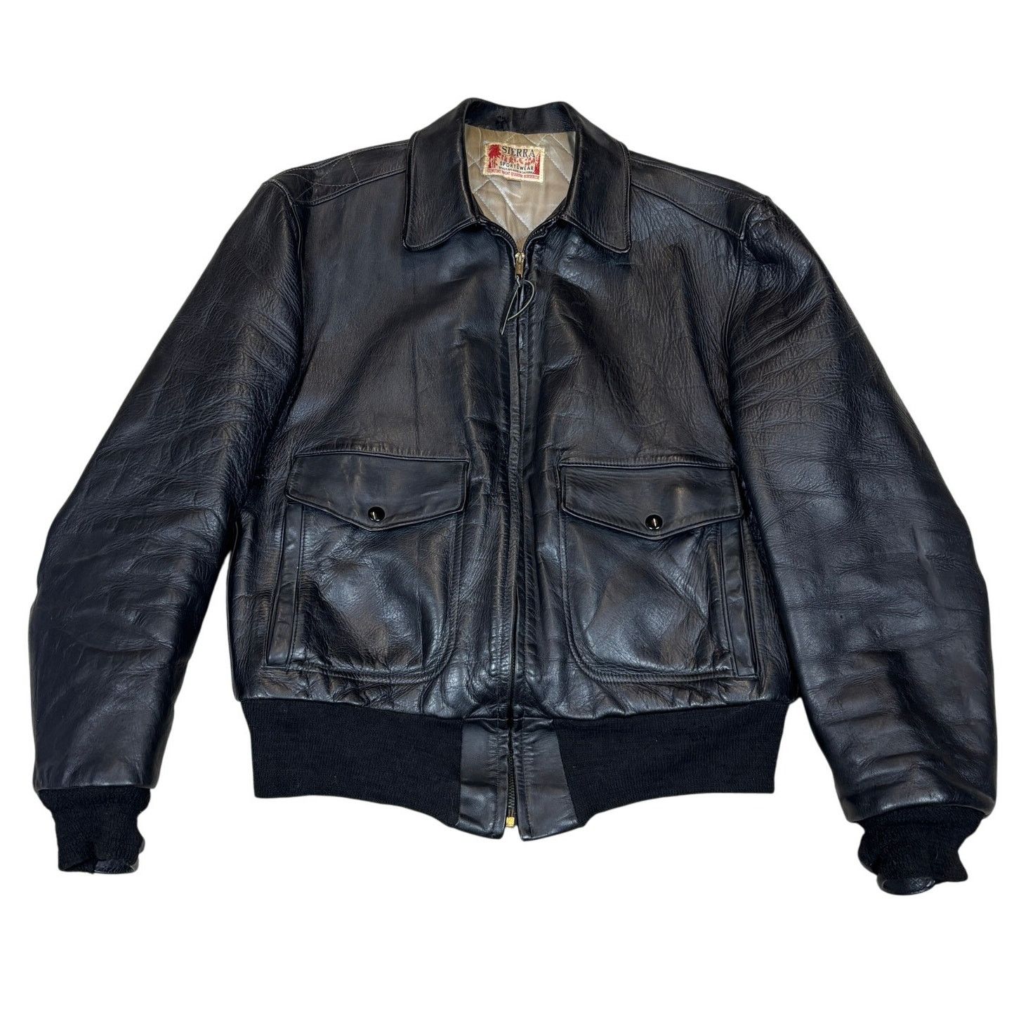 Vintage Vintage 40s 50s Sierra Sportswear Horsehide Leather Jacket Size US L / EU 52-54 / 3 - 1 Thumbnail