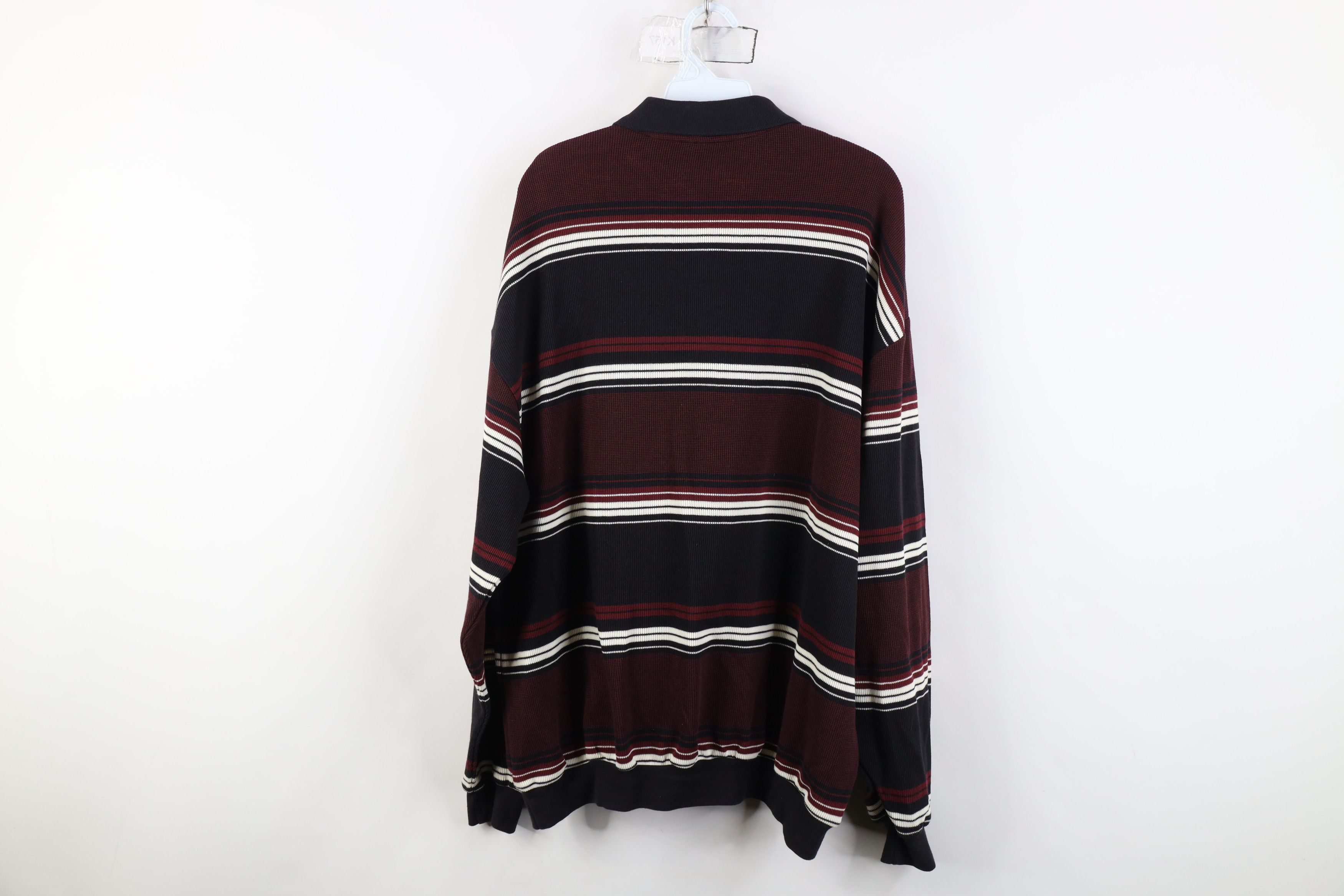 Vintage Vintage 90s Streetwear Ribbed Knit Long Sleeve Pullover Polo Size US XL / EU 56 / 4 - 10 Thumbnail
