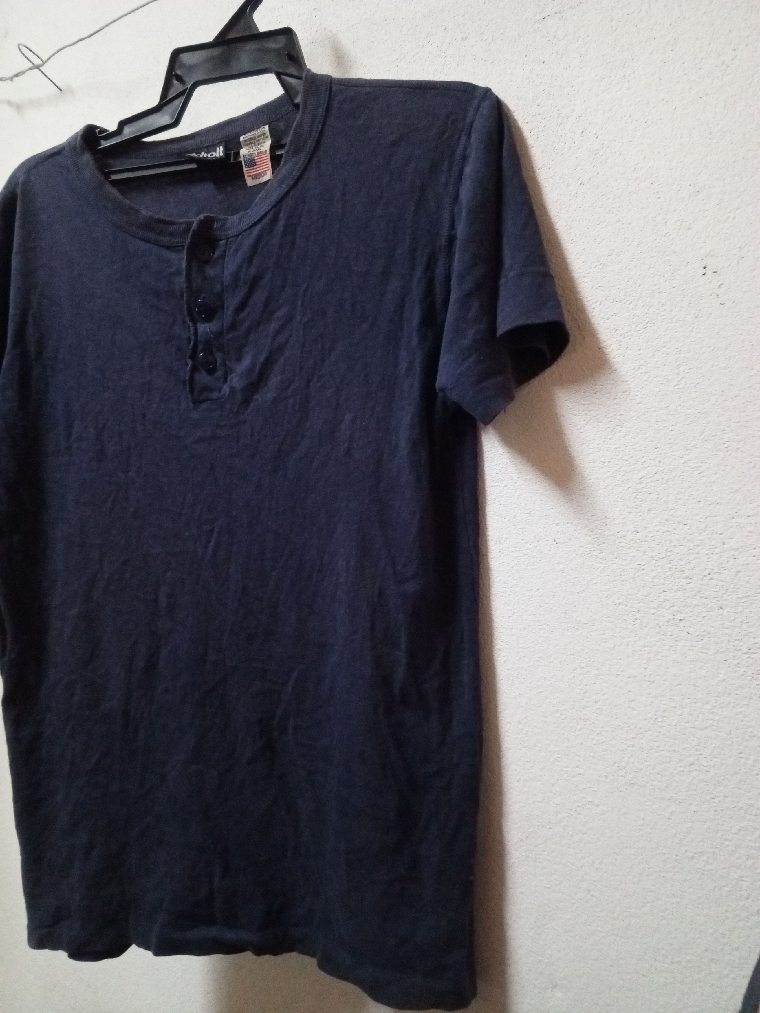 Schott VTG SCHOTT PLAIN TSHIRT 3BUTTON Size US M / EU 48-50 / 2 - 3 Thumbnail