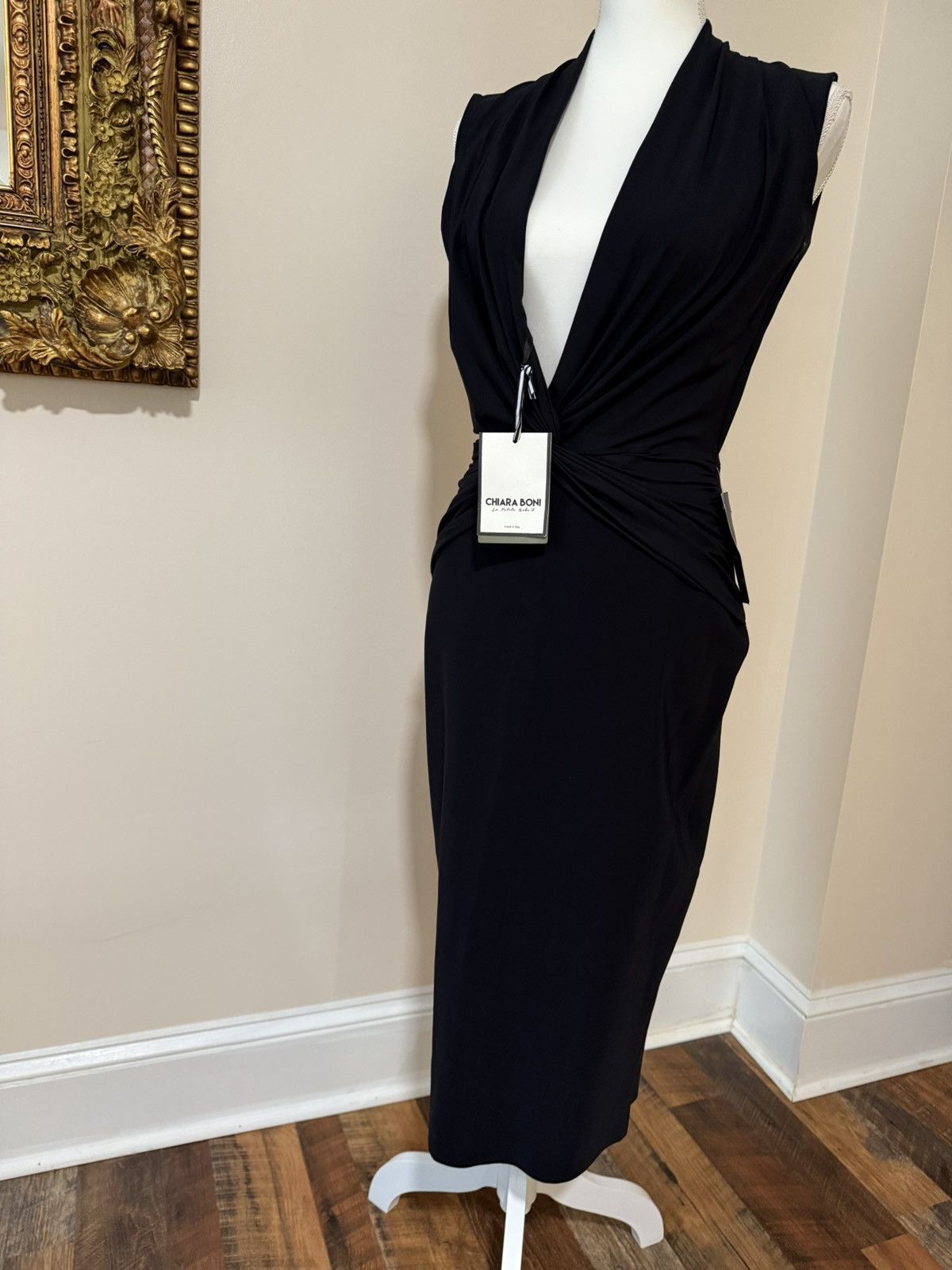 Chiara Boni Chiara Boni Elegant Black Midi Dress Size M / US 6-8 / IT 42-44 - 10 Thumbnail