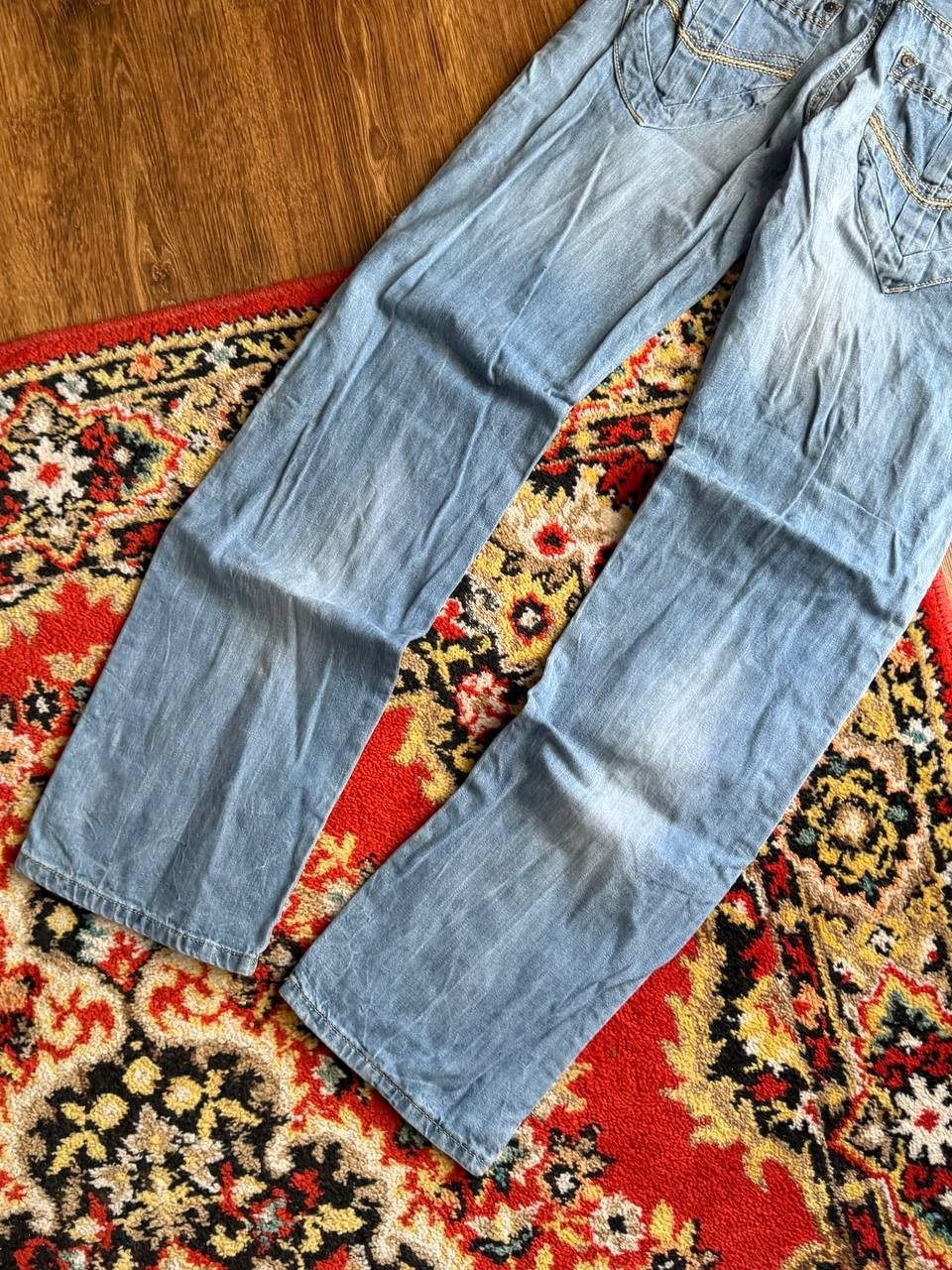 Japanese Brand Vintage 00's Streetwear Flared Bootcut Baggy Washed Jeans Size US 30 / EU 46 - 11 Thumbnail