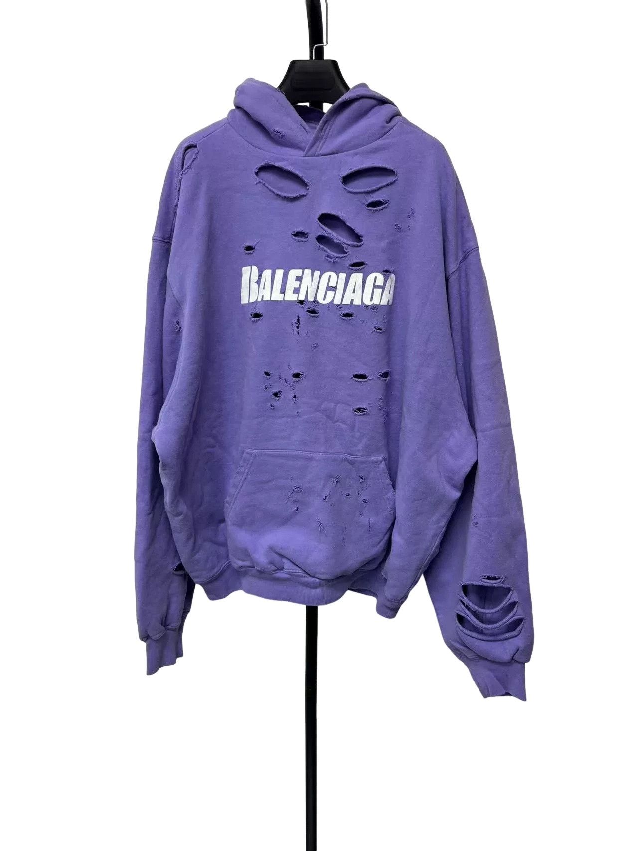 Balenciaga Balenciaga Distressed Logo Hoodie XS Size US XS / EU 42 / 0 - 1 Thumbnail