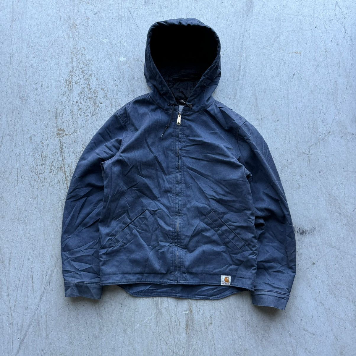 Carhartt × Vintage Crazy Vintage FADED Carhartt Navy Faded Hooded Jacket Size US M / EU 48-50 / 2 - 1 Thumbnail