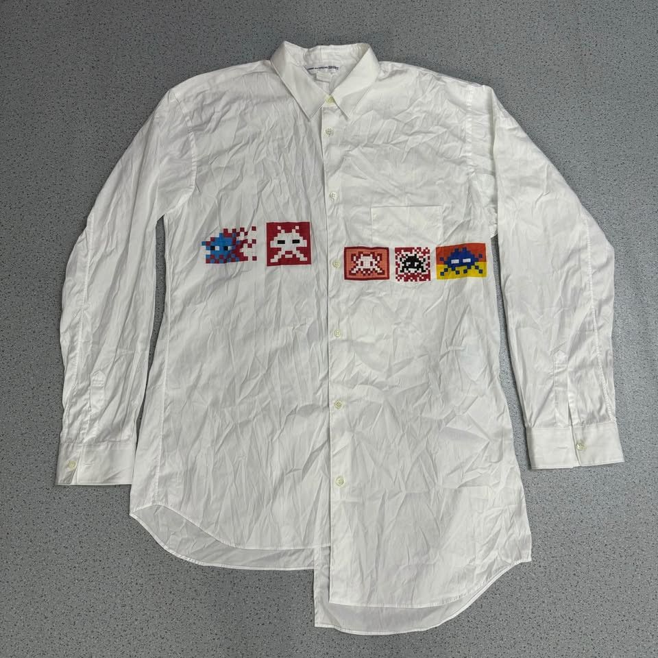 Pixel Art Graphic Button Up Long Sleeve
