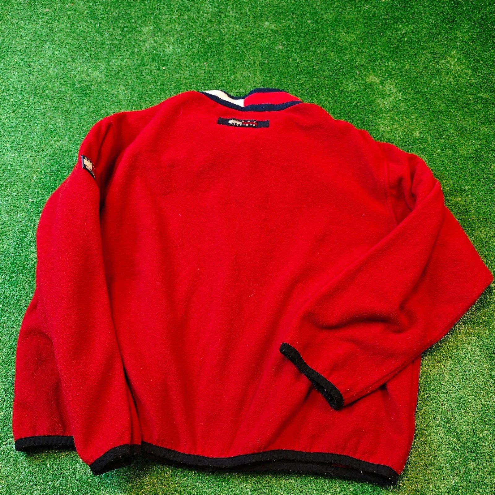 Tommy Hilfiger Vintage Tommy Hilfiger Sherpa Fleece Mens XL Red full zip Size US XL / EU 56 / 4 - 2 Thumbnail