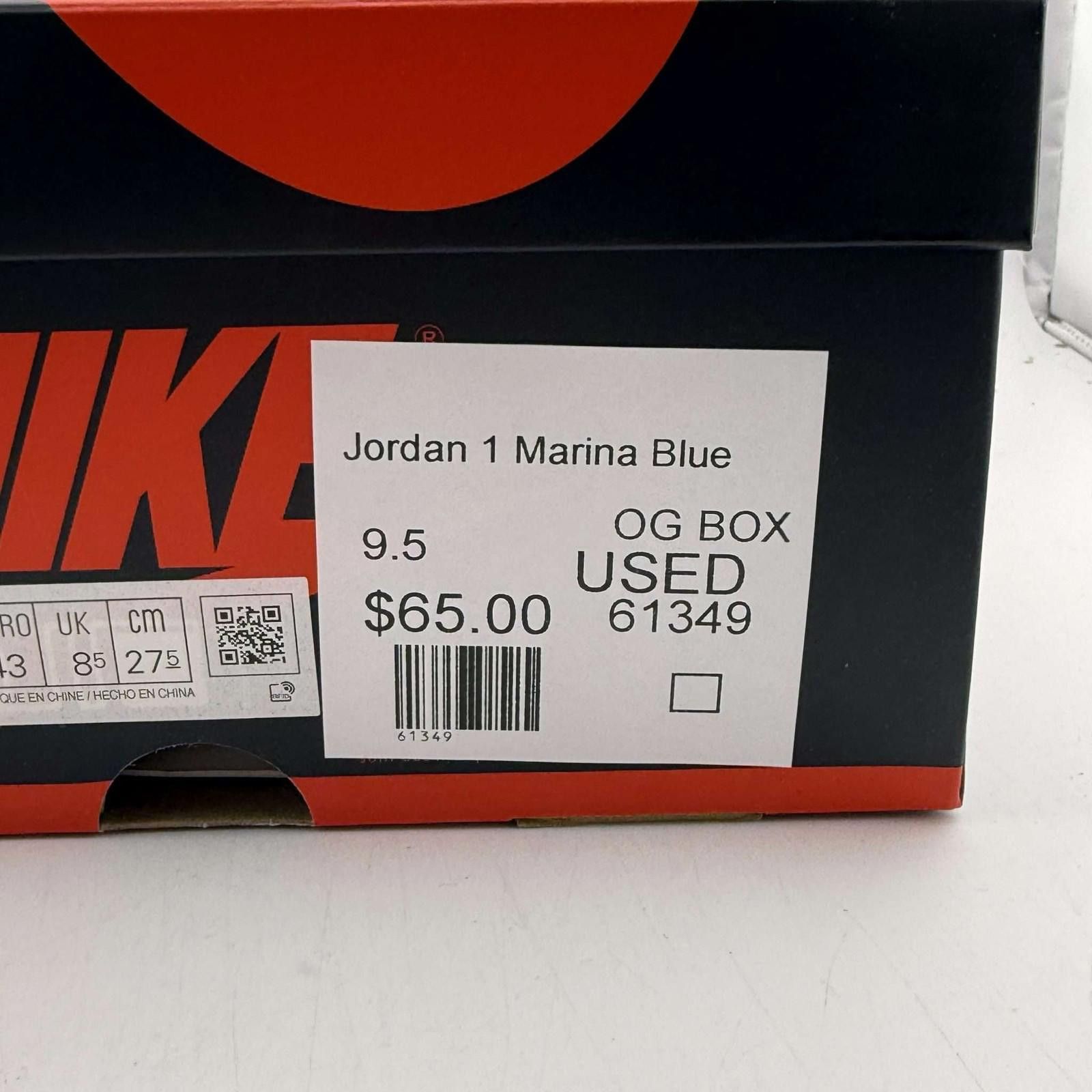 Nike Air Jordan 1 Retro High Marina Blue 9.5 Used with Box Size US 9.5 / EU 42-43 - 9 Thumbnail