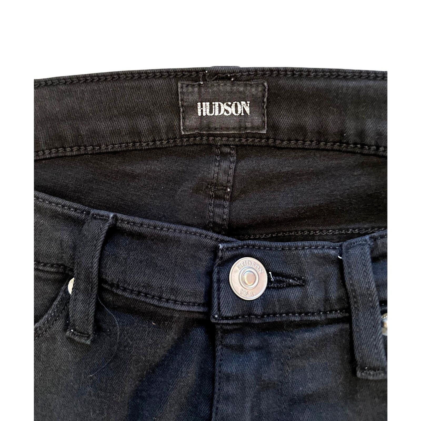 Hudson Hudson Harkin Super Skinny Crop Jean Cuff Black Knight 29 Size 29" - 11 Thumbnail