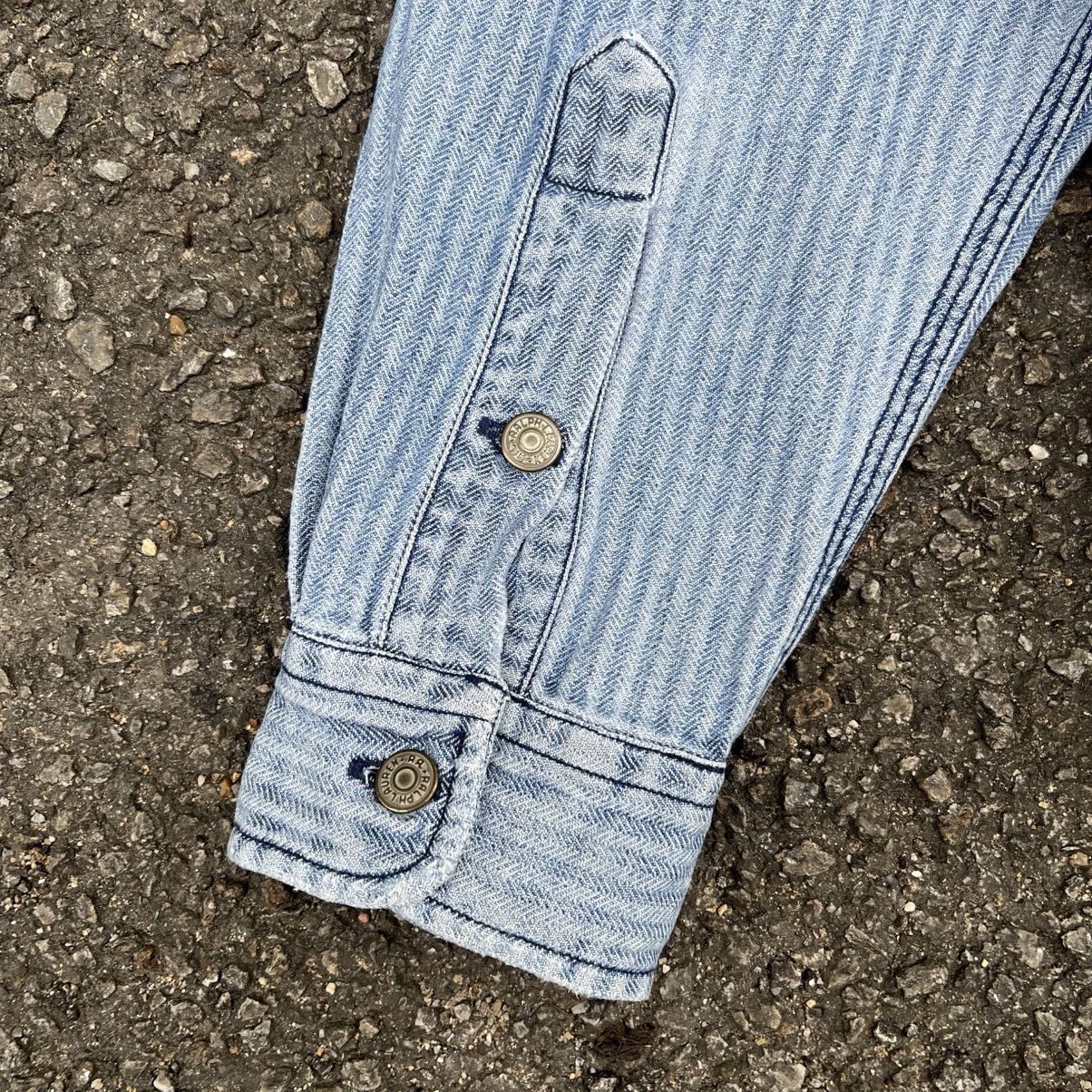 RRL Ralph Lauren RARE‼️ Vintage 90s RRL HBT Denim Workshirt Western Workwear Size US M / EU 48-50 / 2 - 13 Thumbnail