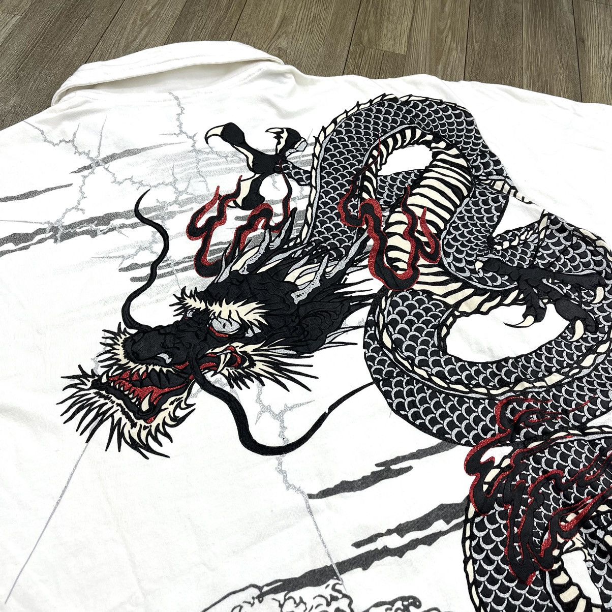 Japanese Brand Cute All Sukajan Dragon Sakura Polo Shirt Size US L / EU 52-54 / 3 - 10 Thumbnail