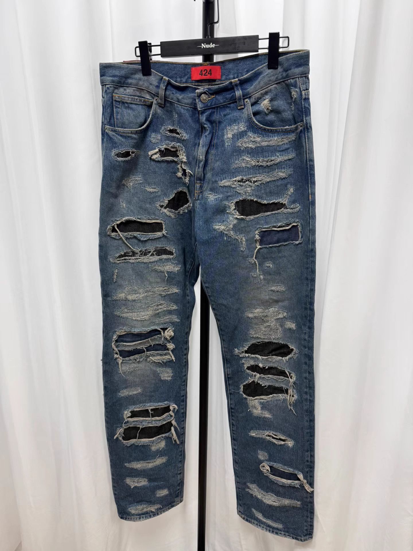 424 Blue Distressed Denim Jeans Size 36 Size US 36 / EU 52 - 1 Thumbnail