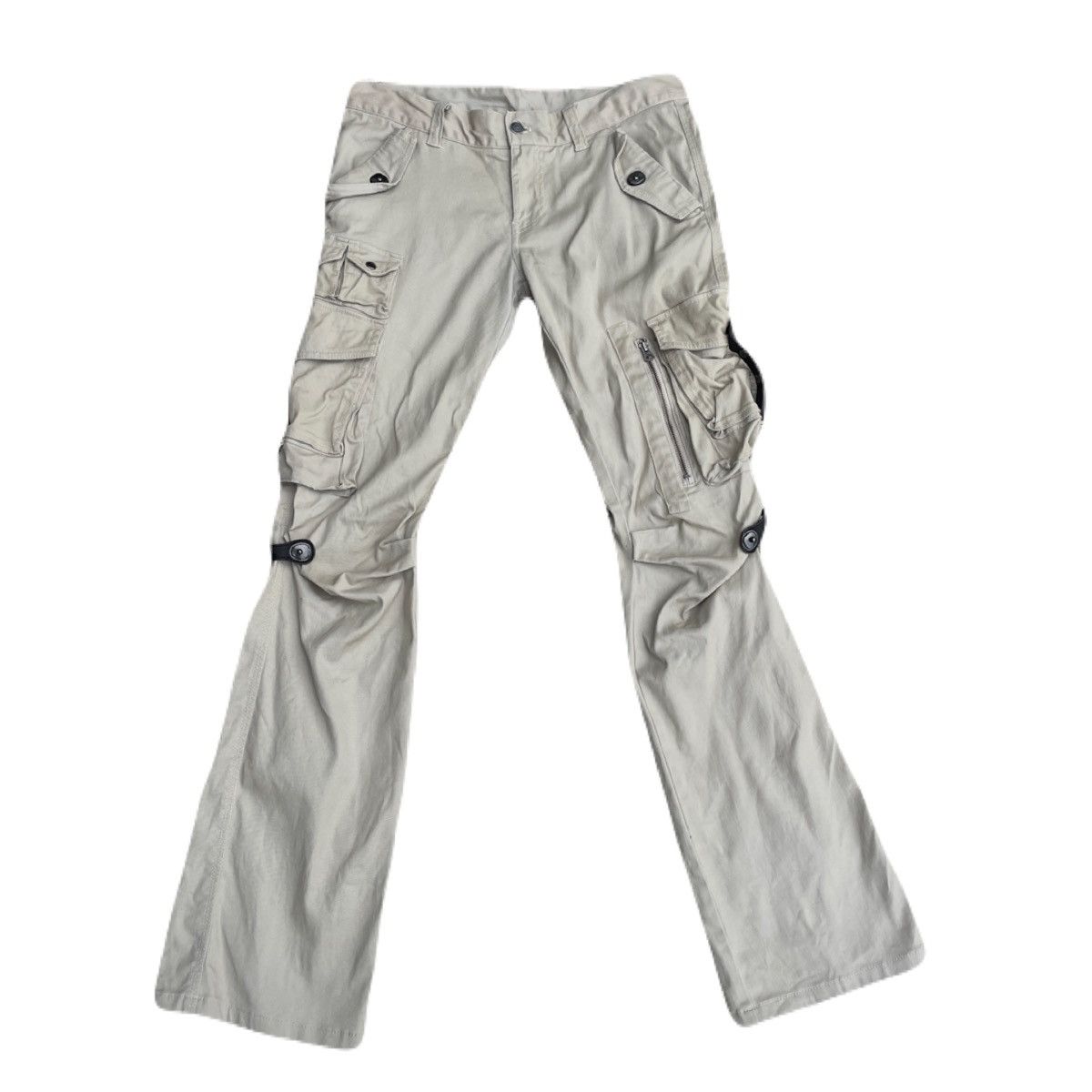 If Six Was Nine 2000s Tornadomart Flared Zip Cargo Pants Japanese archive Size US 31 - 2 Thumbnail