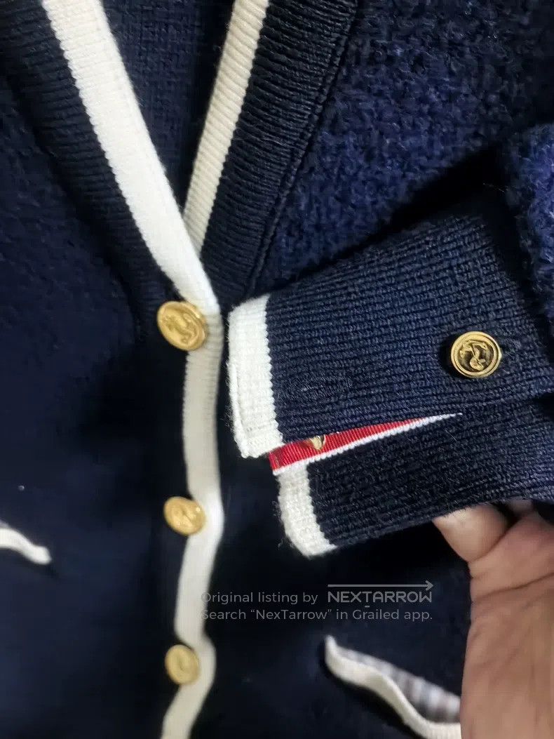 Thom Browne Thom Browne Deep Blue Gold Button Thick Wool Long Cardigan Size XS / US 0-2 / IT 36-38 - 4 Thumbnail