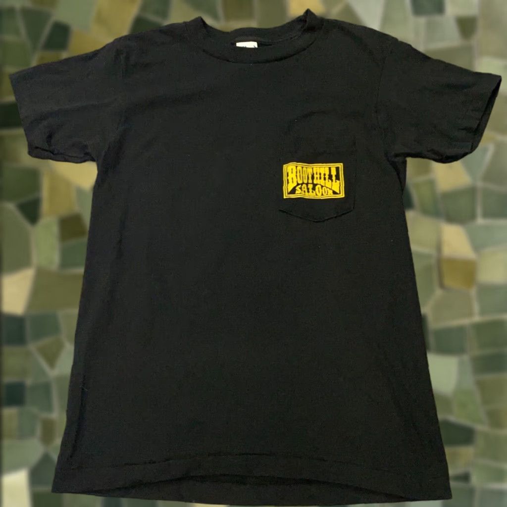 Anvil Vtg Boothill Saloon Mens Shirt M Black Anvil Cotton Polyester Jersey Short Sleeve Crew Neck 70s 80s Motorcycle USA Shirt Mens Size US M / EU 48-50 / 2 - 1 Thumbnail
