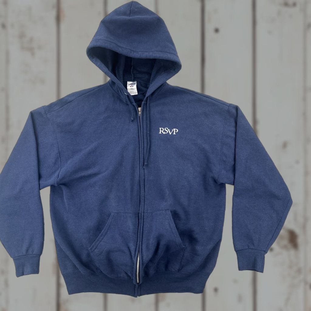 Jerzees VINTAGE Jerzees Hoodie Full Zip Navy Blue XL Men 90s Y2K Regular Size XL Men Jets Size US XL / EU 56 / 4 - 1 Thumbnail