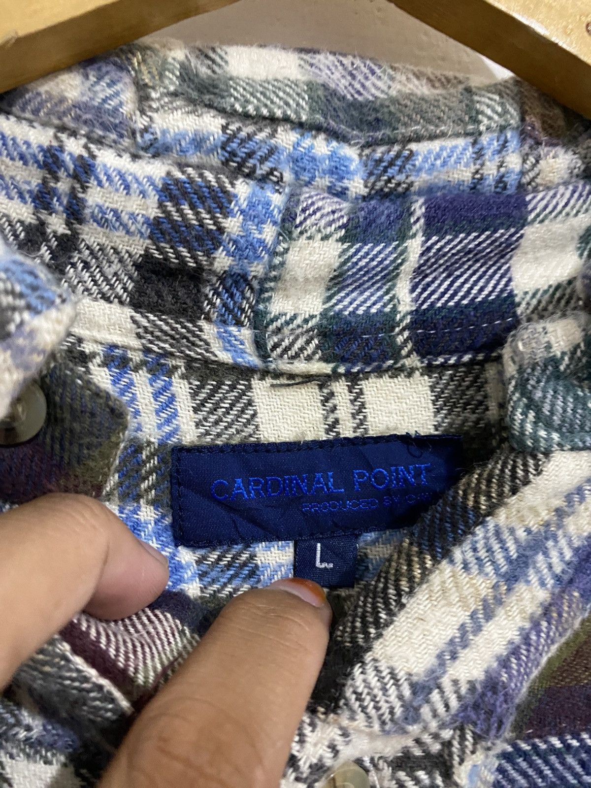 If Six Was Nine × Japanese Brand × Le Grande Bleu (L.G.B.) Cardinal flannel japanese patchwork kmrii styled Size US L / EU 52-54 / 3 - 7 Thumbnail