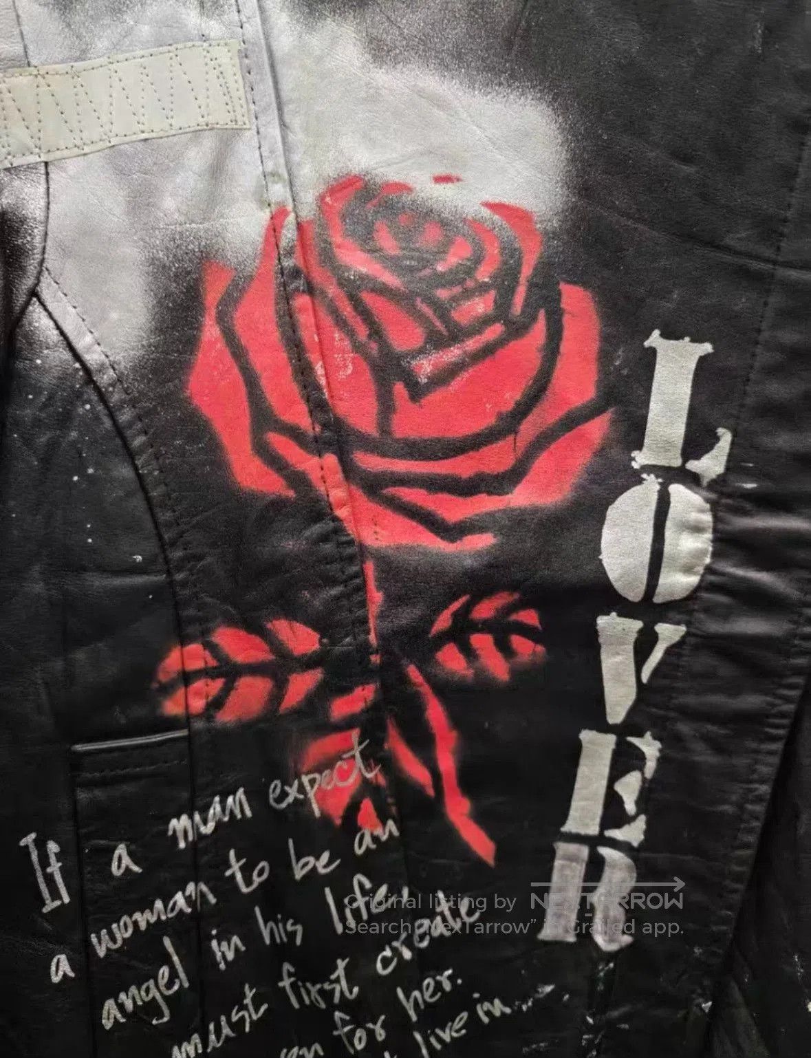 Japanese Brand NIGHTMARKET IT Graffiti Leather Jacket. Size M / US 6-8 / IT 42-44 - 3 Thumbnail