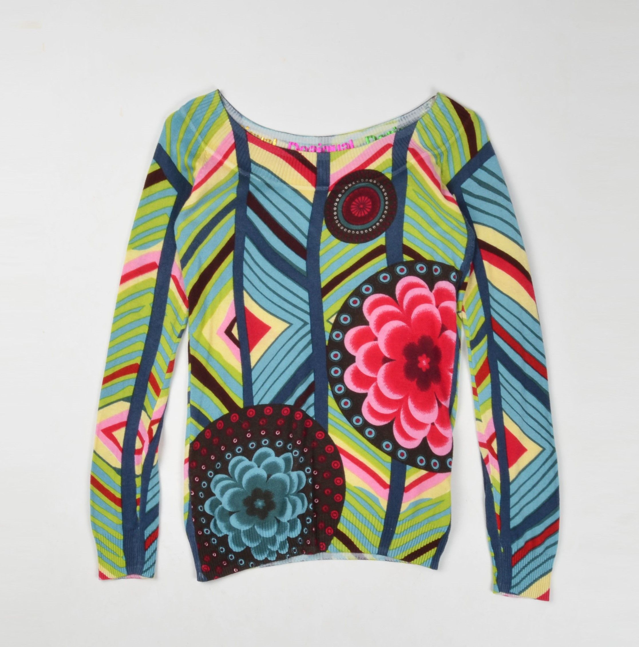 Desigual Desigual Y2K Boho Long Sleeve Multicolor Jumper Size M / US 6-8 / IT 42-44 - 4 Thumbnail