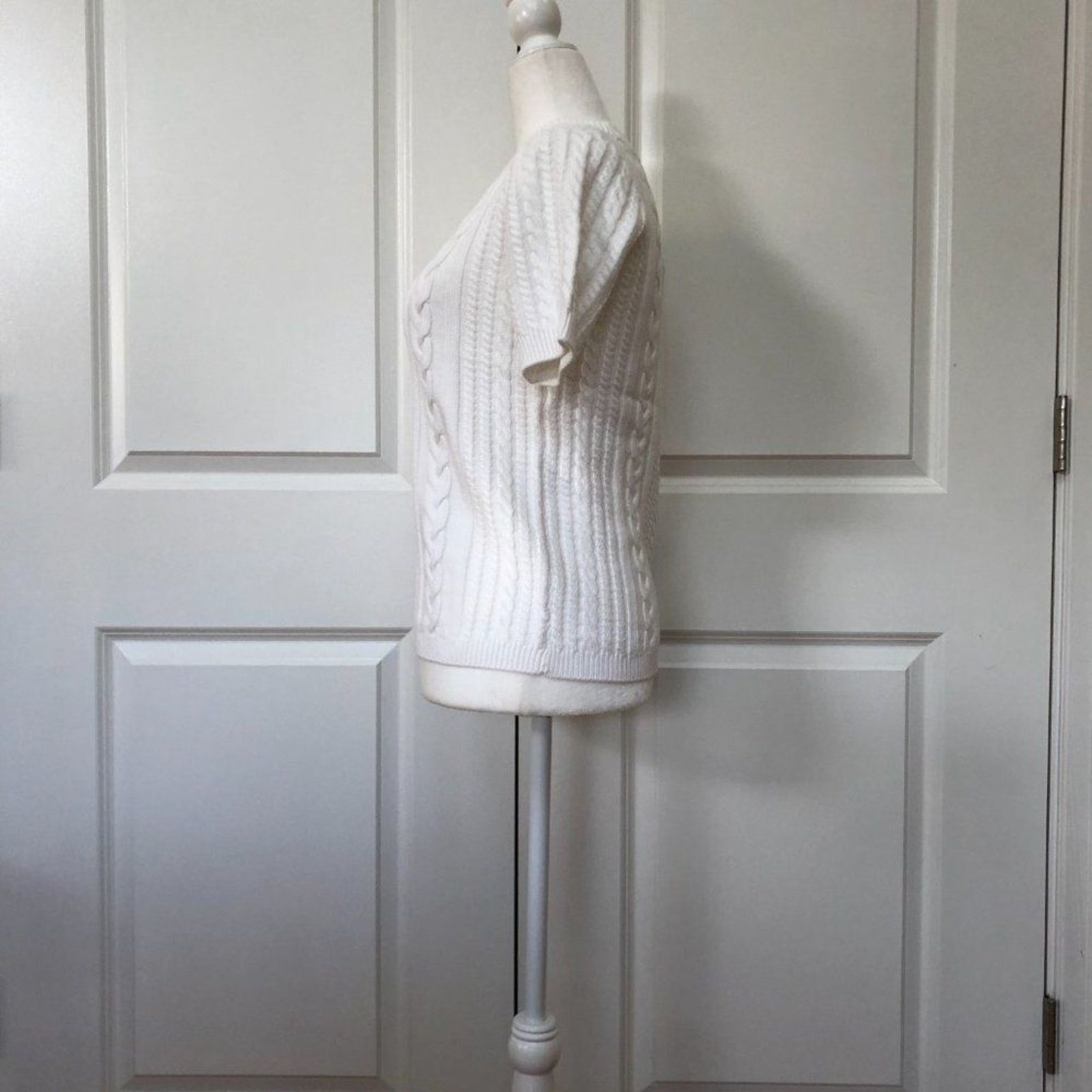 Magaschoni Short Sleeve Cable Knit Sweater from MAGASCHONI Size S / US 4 / IT 40 - 3 Thumbnail