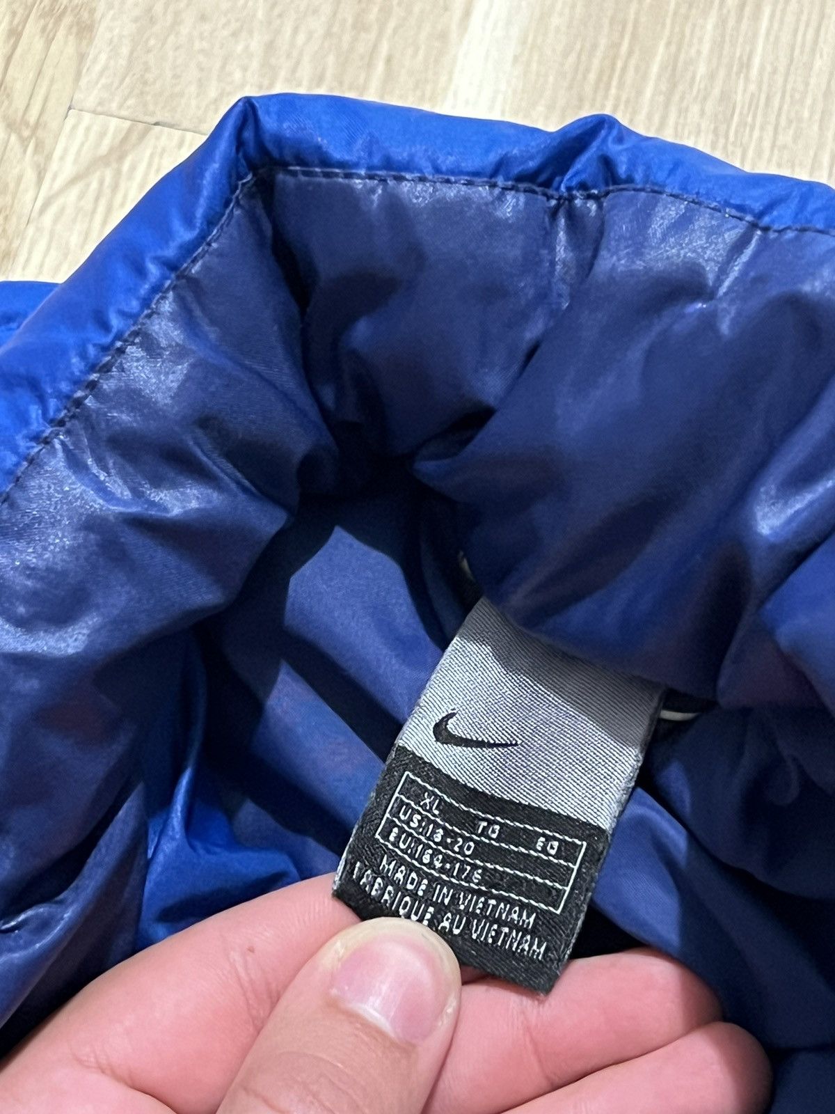 Nike × Vintage Nike vintage puffer jacket y2k style drill blue 90s Size US M / EU 48-50 / 2 - 7 Thumbnail