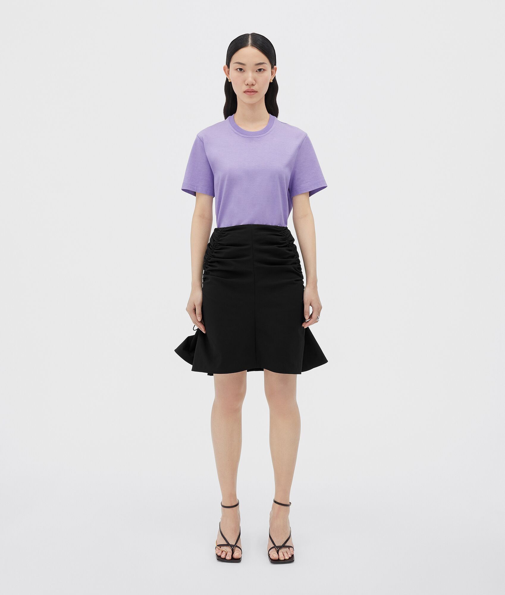 Bottega Veneta o1n1vont0325 Sunrise Light Cotton T-Shirt in Wisteria Size XXS / US 00 / IT 34 - 1 Thumbnail