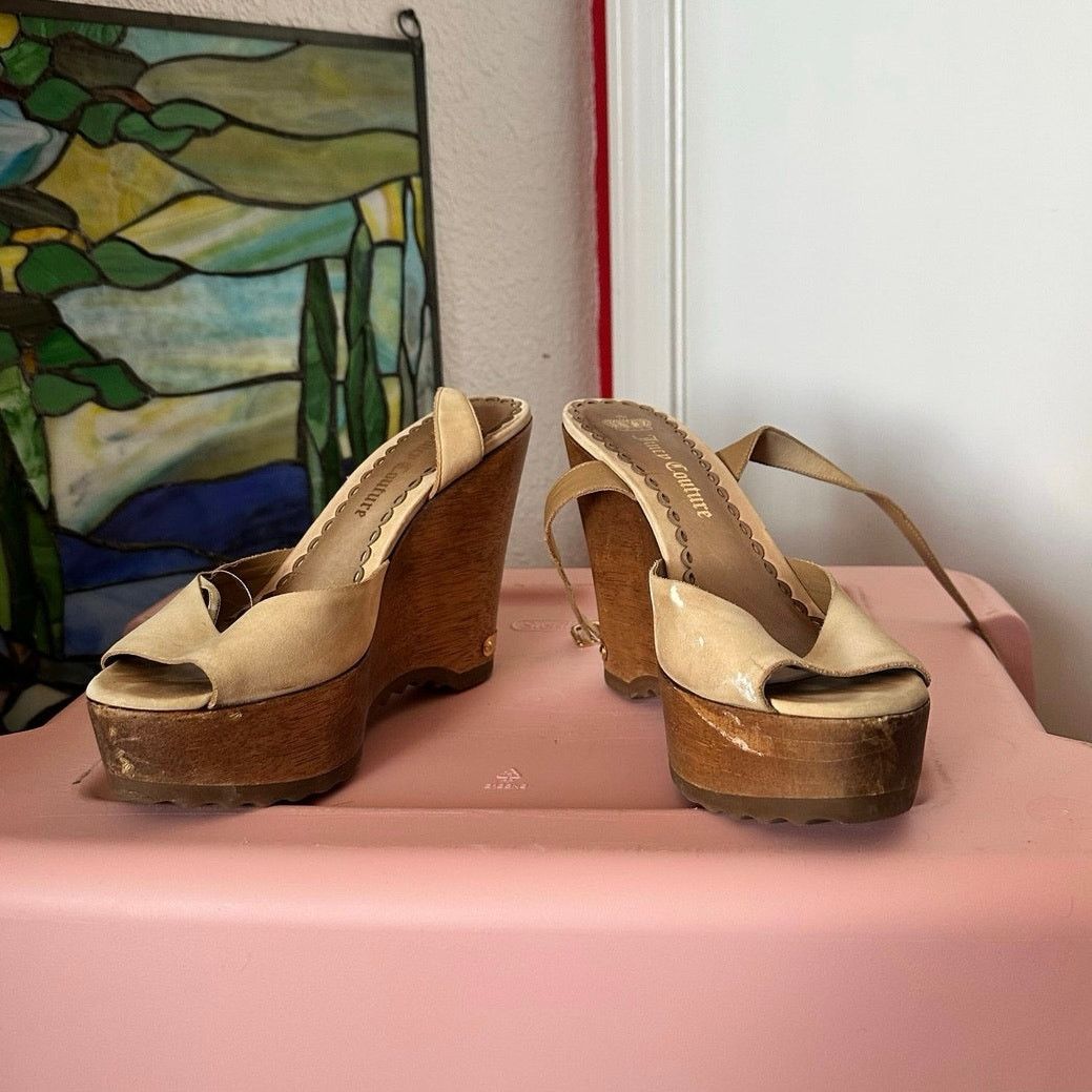 Juicy Couture juicy couture platform wedge heels open toed sandal shoes Size US 8.5 / IT 38.5 - 2 Thumbnail