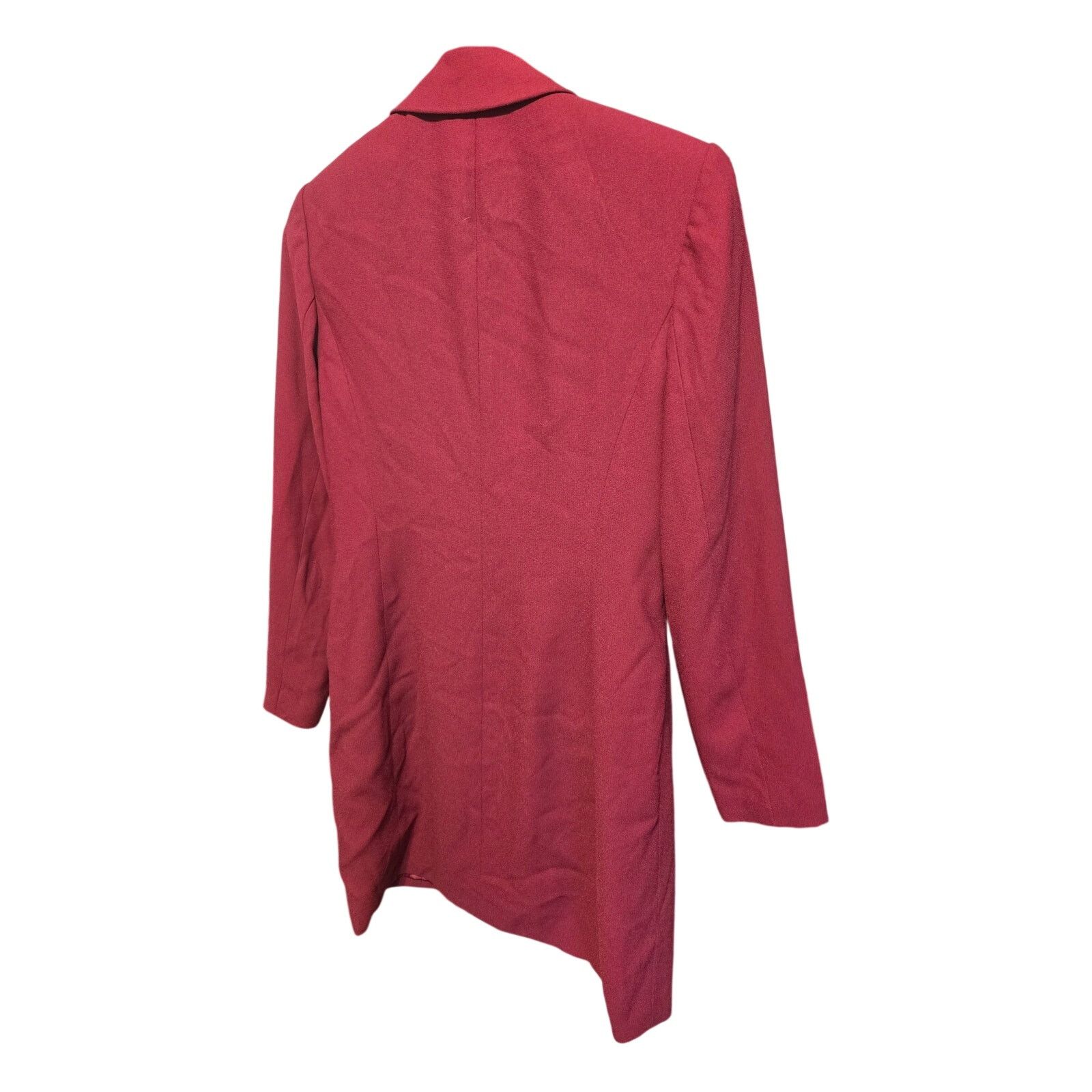 Kasper Kasper ASL Petite 2P Burgundy Magenta Longline Blazer Jacket Size XS / US 0-2 / IT 36-38 - 6 Thumbnail