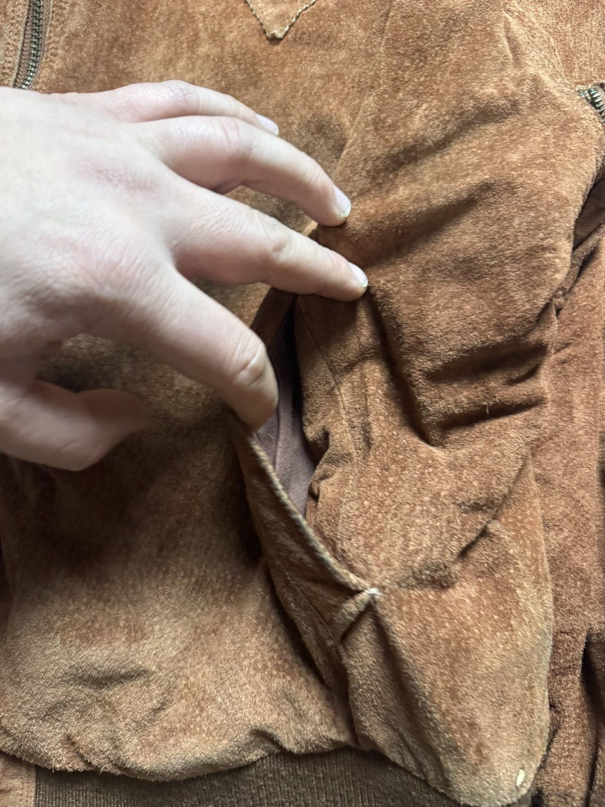 Japanese Brand × Vintage Vintage Y2K Suede Leather Avantgarde Aviator Bomber Jacket Size US L / EU 52-54 / 3 - 6 Thumbnail