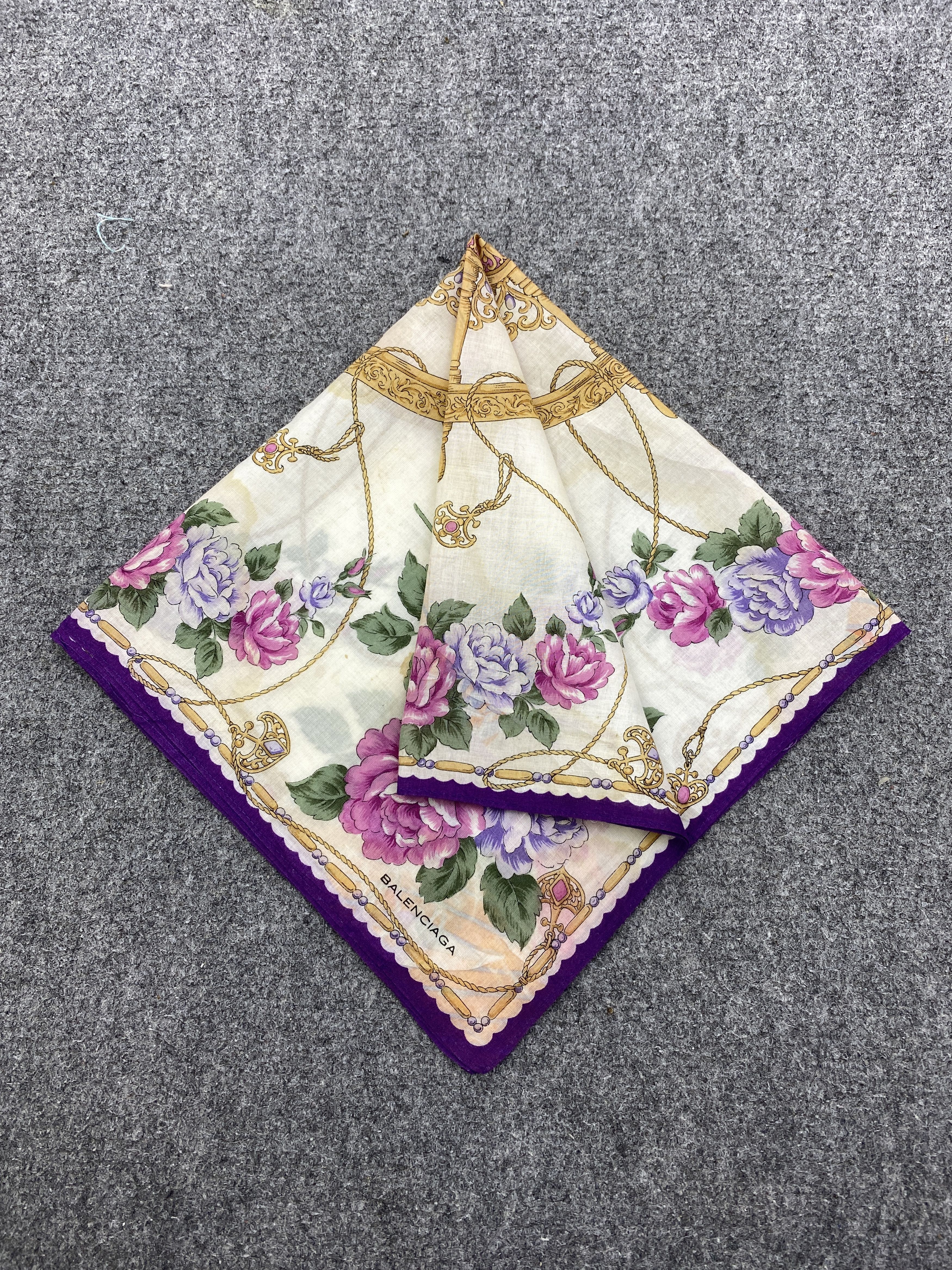 Balenciaga Balenciaga Floral Handkerchief / Neckerchief HKC0999 Size ONE SIZE - 3 Thumbnail
