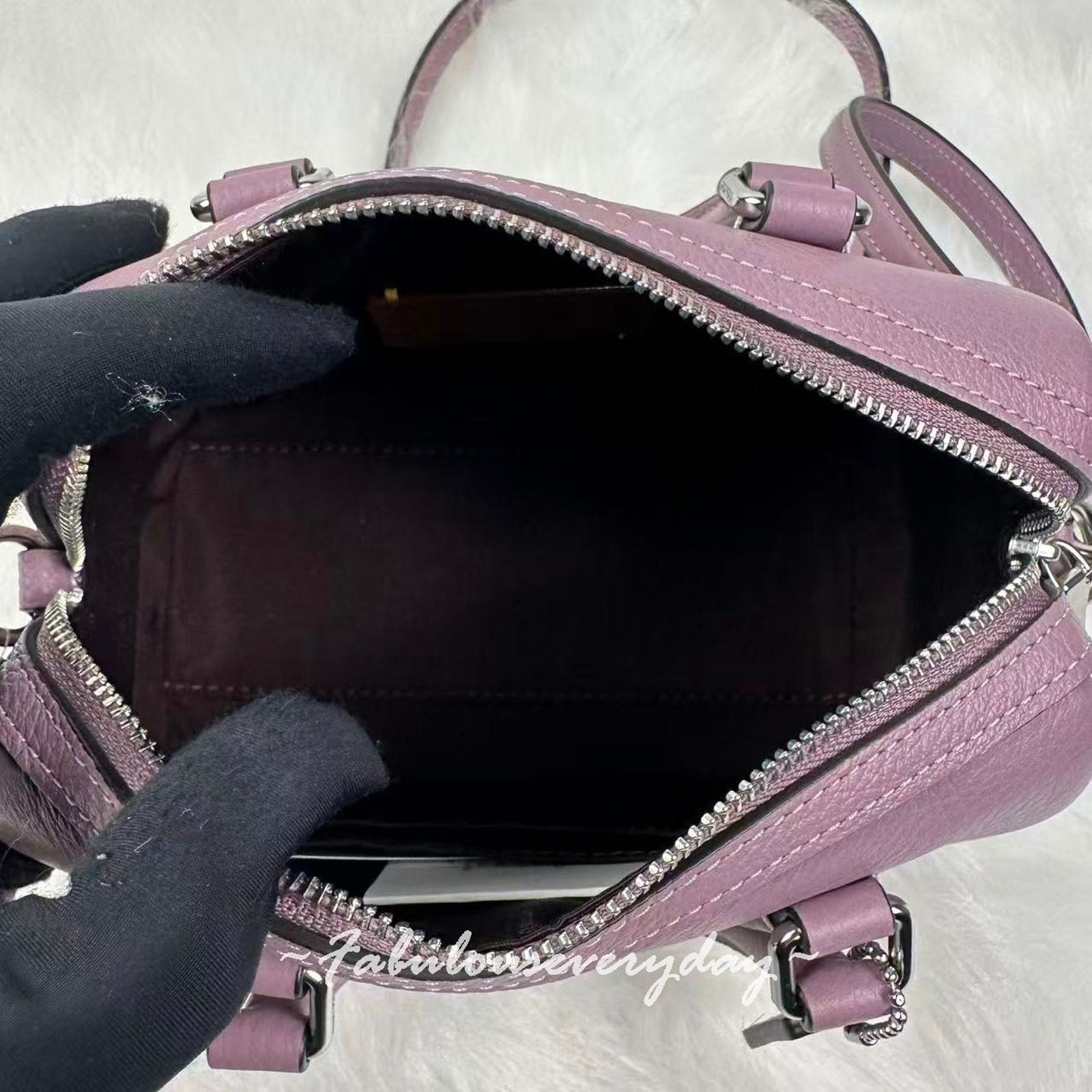 Coach Coach Mini Rowan xbody Leather/Sliver Light Violet Jasmine Size ONE SIZE - 7 Thumbnail