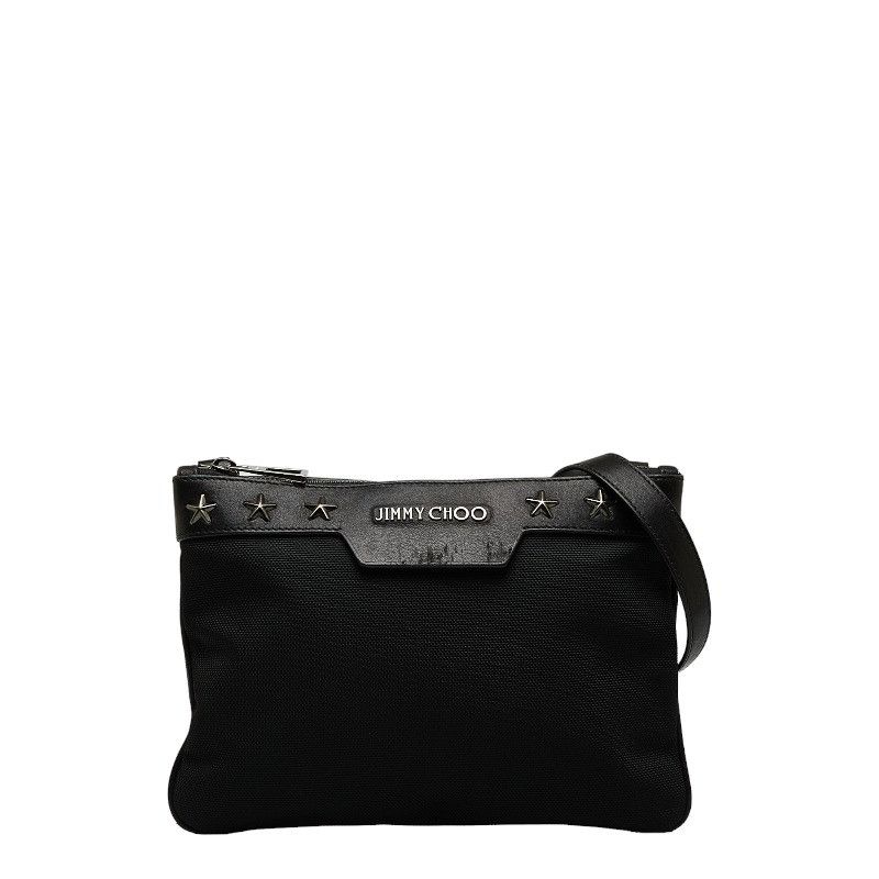 image of Jimmy Choo Studded Star Nylon Crossbody Bag in Black, Women's